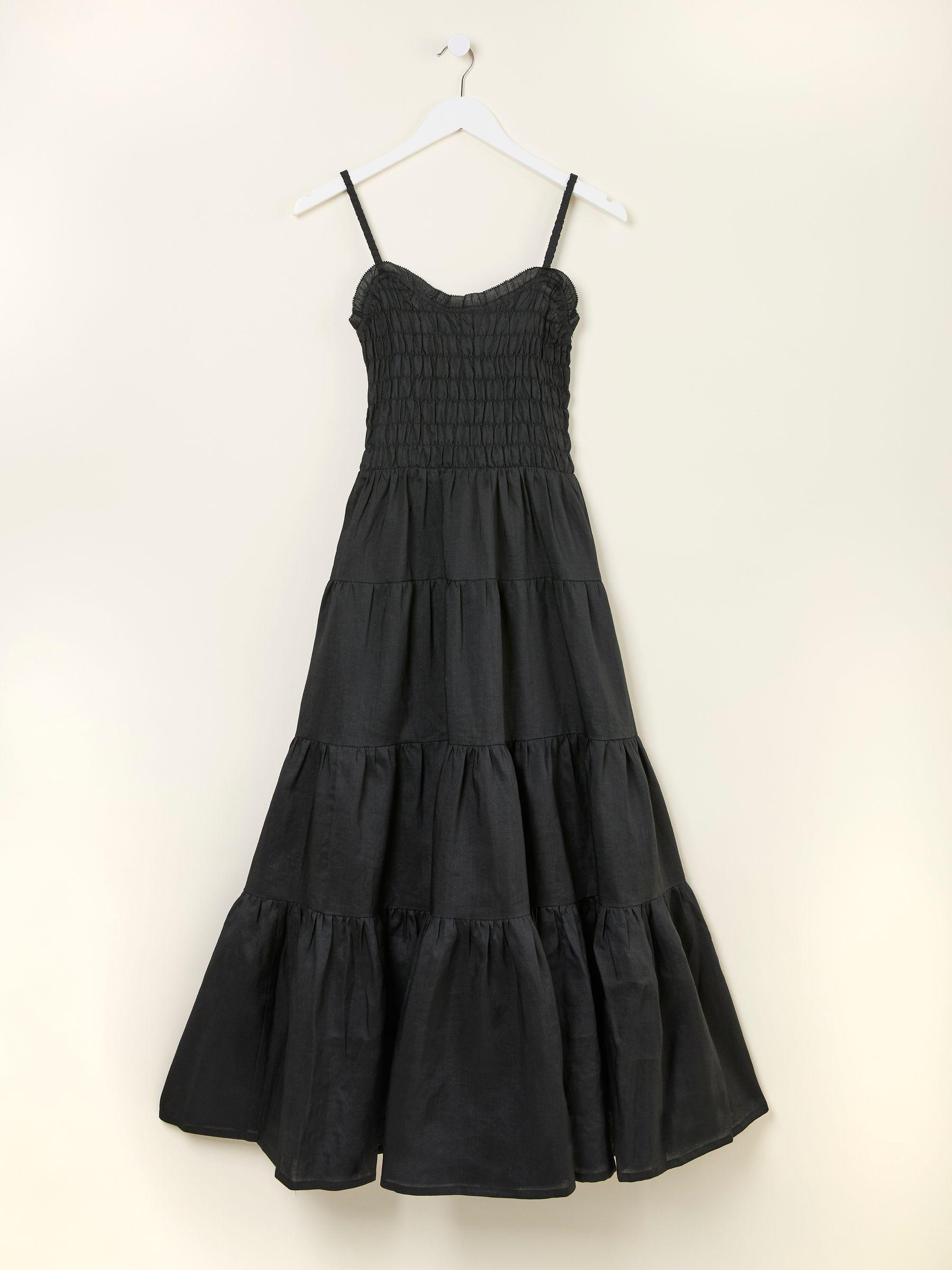 Adeline Black Tiered Strappy Dress by FAT FACE