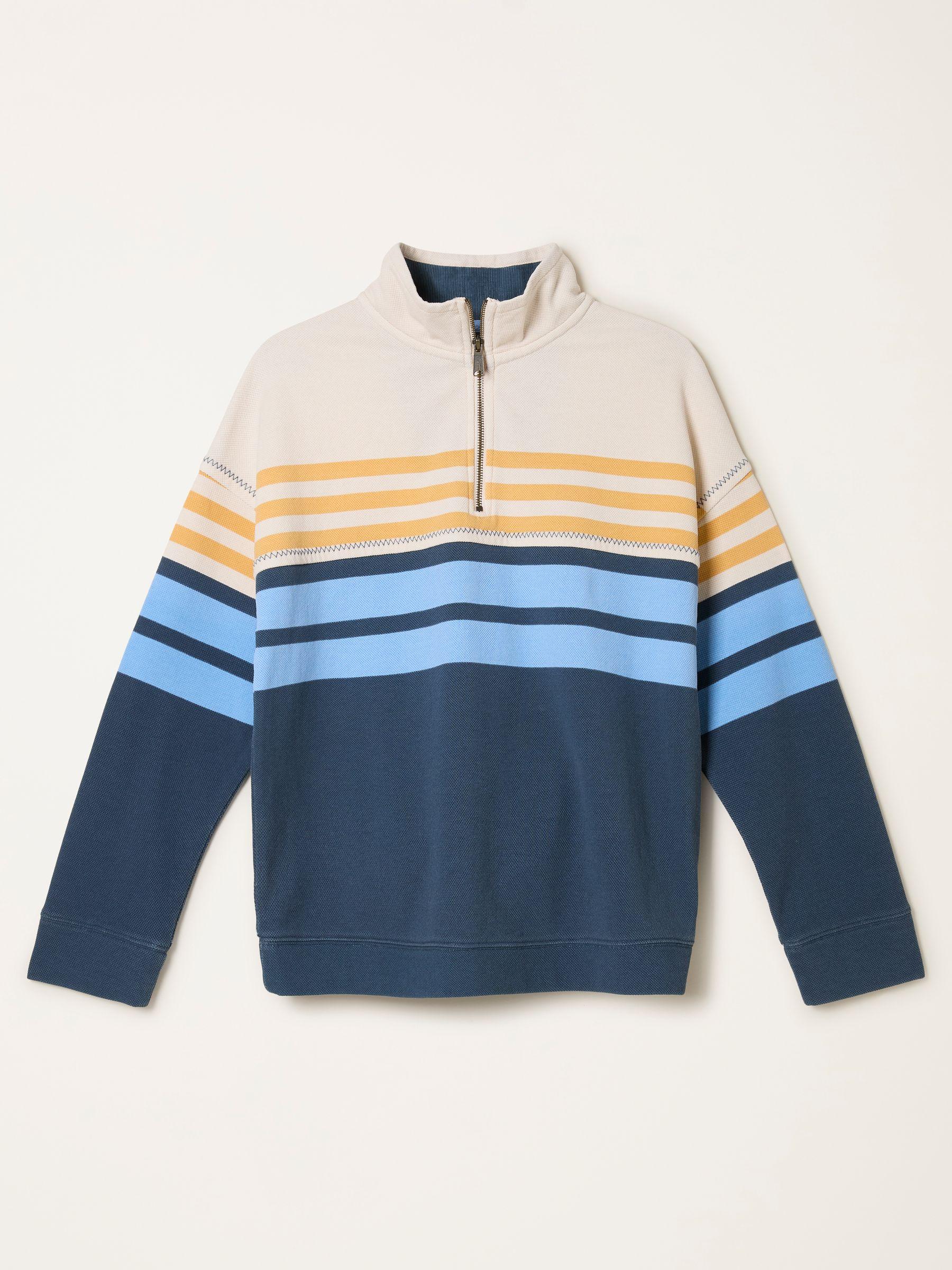 Airlie Blue Relaxed Stripe Half Neck Sweat by FAT FACE