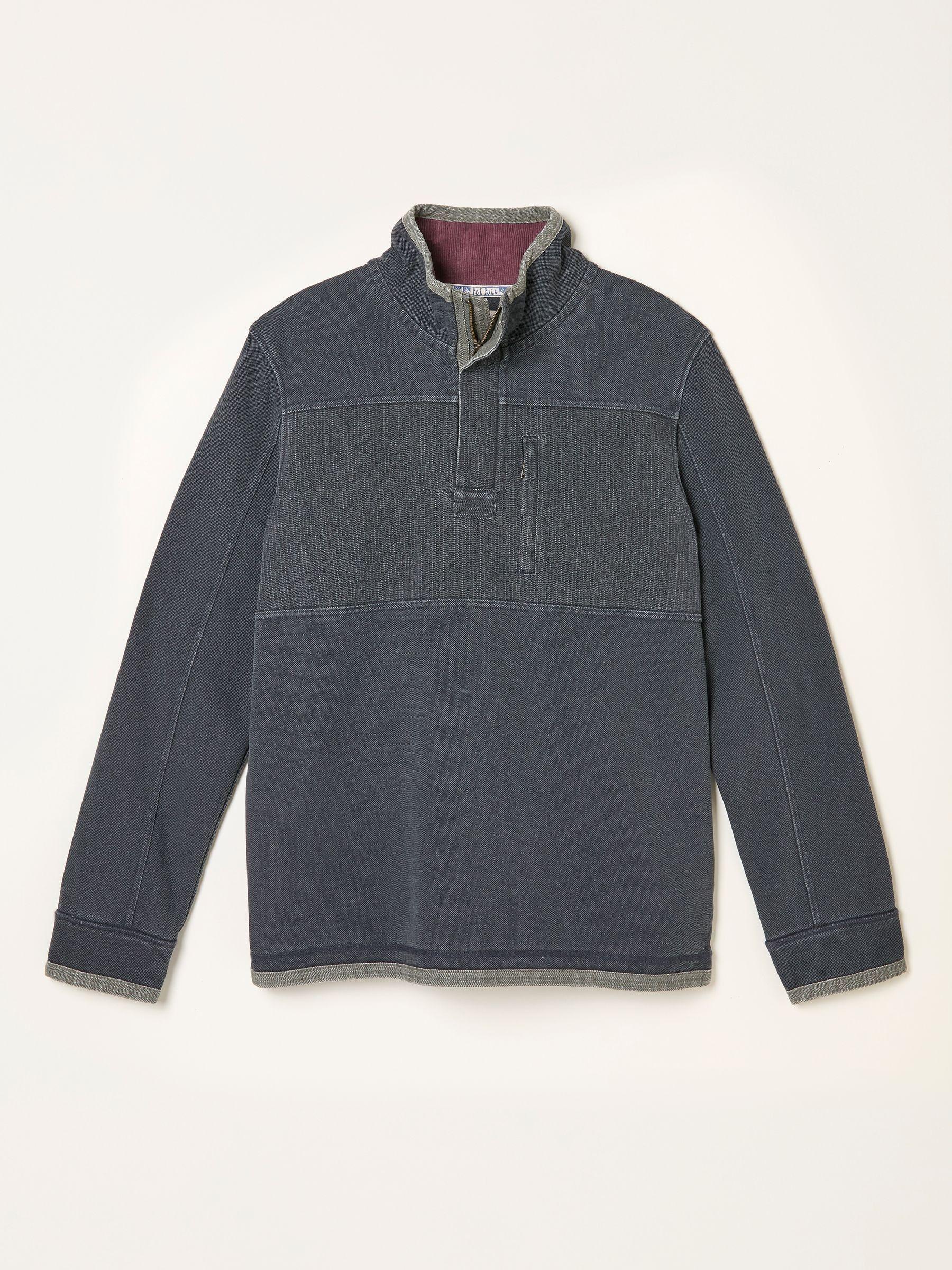 Airlie Navy Panel Quarter Neck Sweatshirt by FAT FACE