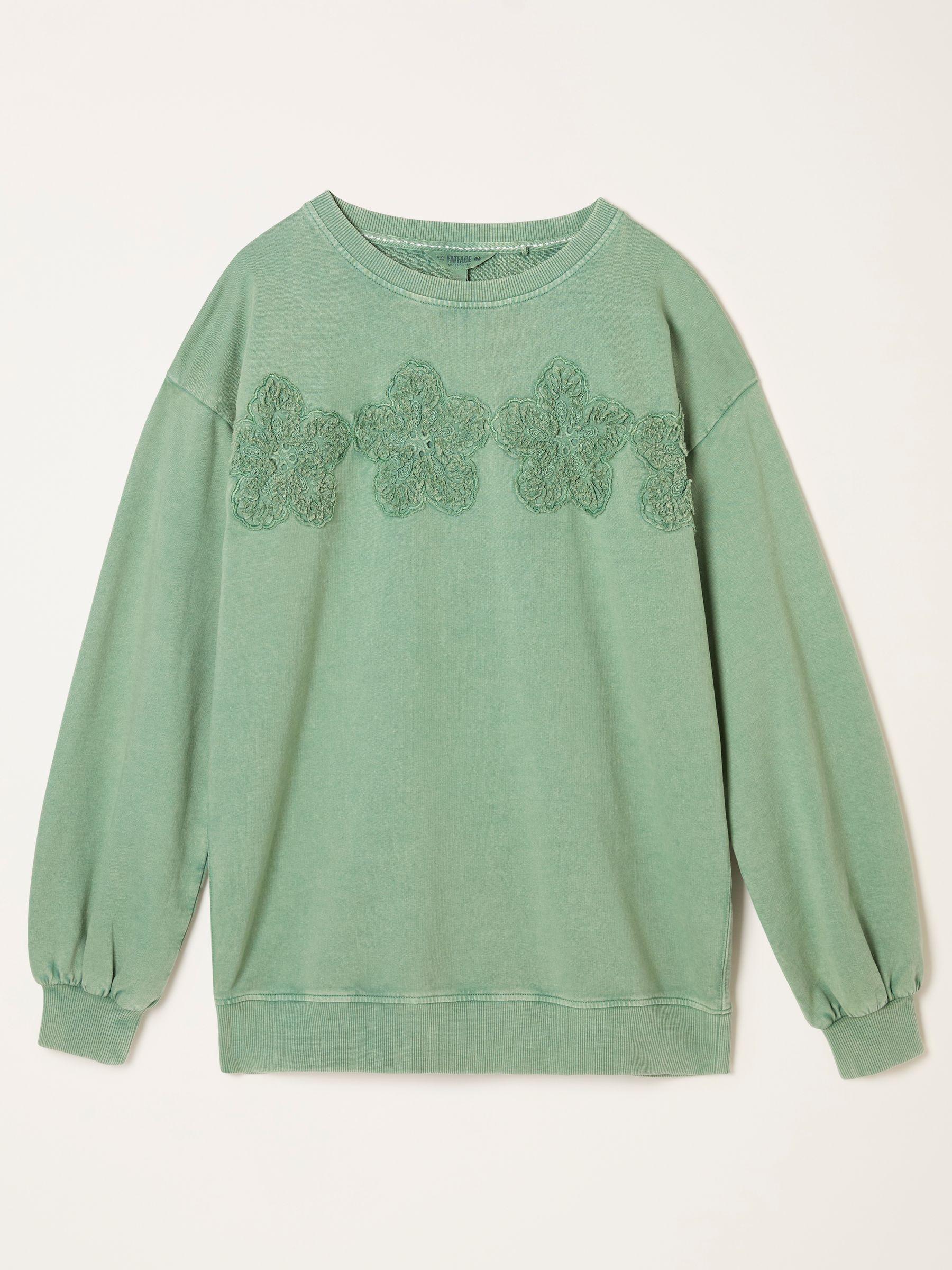 Alex Jade Green Floral Placement Crew Sweat by FAT FACE