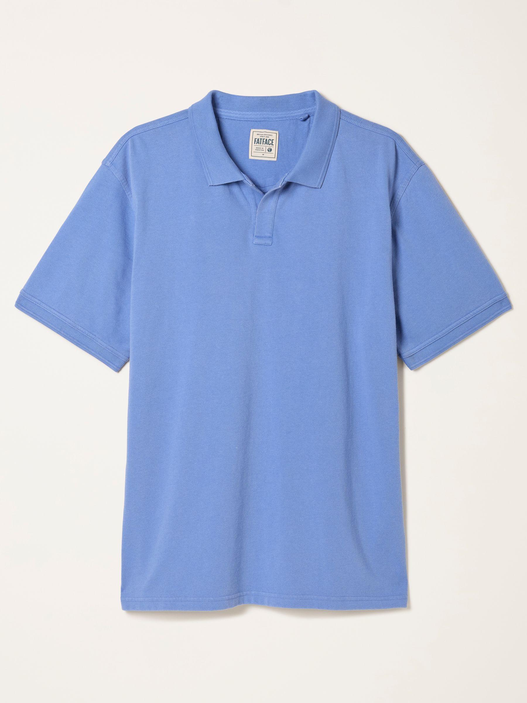 Ashton Relaxed Fit Chambray Blue Notch Polo by FAT FACE