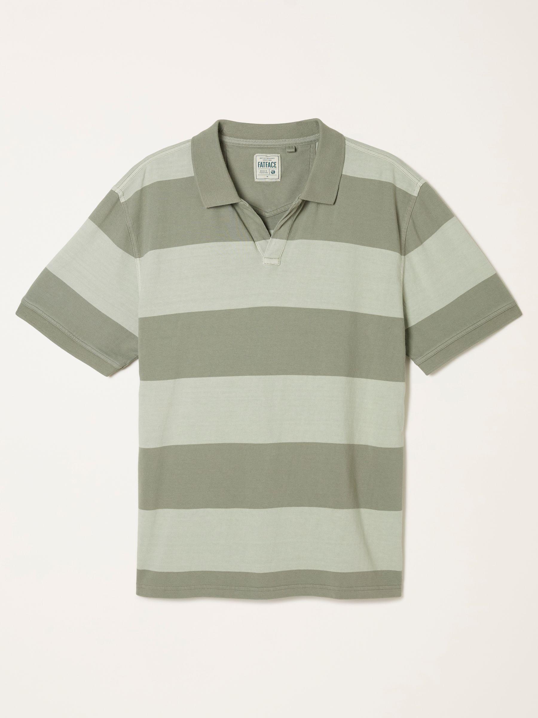 Ashton Relaxed Fit Purple Rugby Stripe Notch Polo by FAT FACE