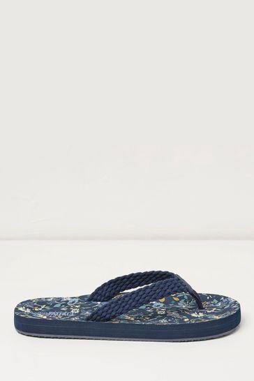 Bay Blue Moulded Flip Flops by FAT FACE
