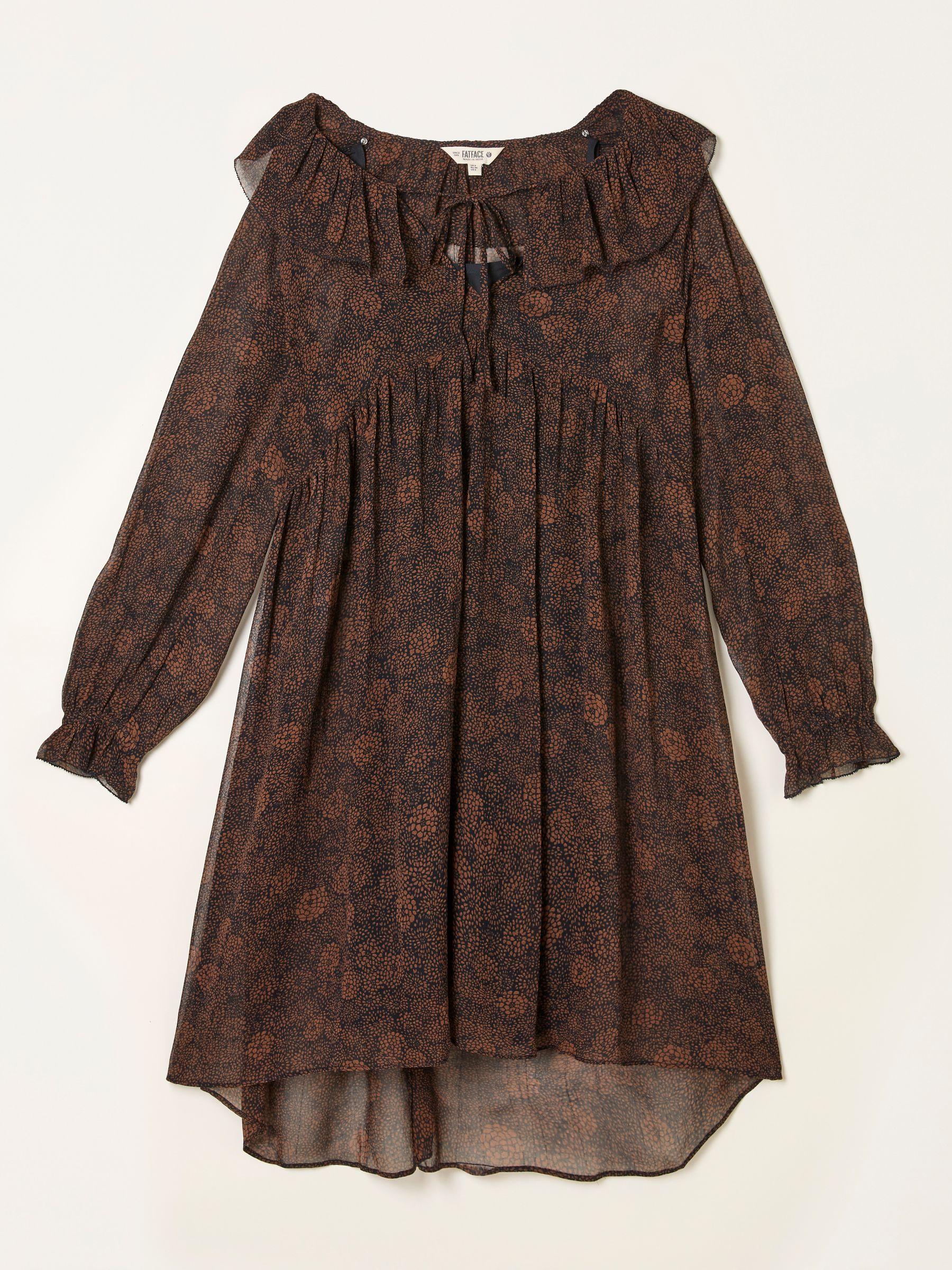Bella Black Circle Floral Regular Dress by FAT FACE