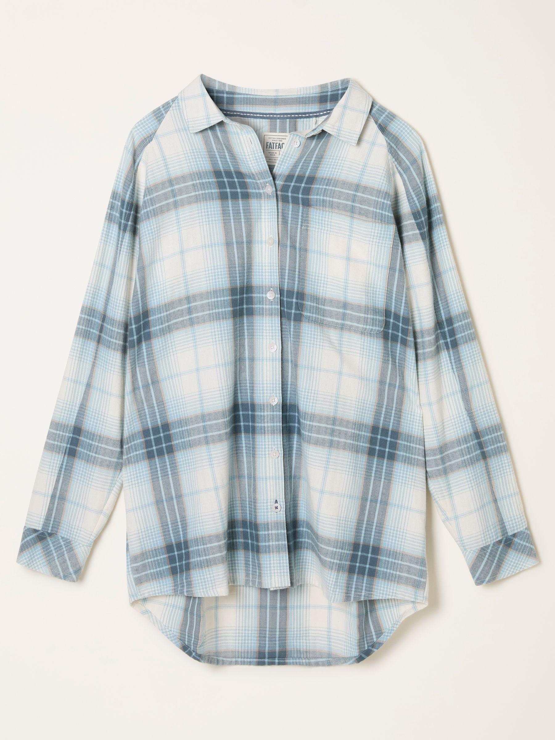 Bessie Light Blue Regular Check Shirt by FAT FACE