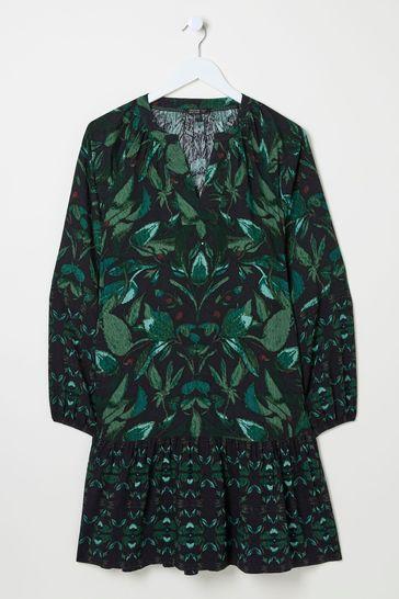 Black Dark Skies Amy Mirrored Tunic Dress by FAT FACE Black Dark Skies Amy Mirrored Tunic Dress by FAT FACE