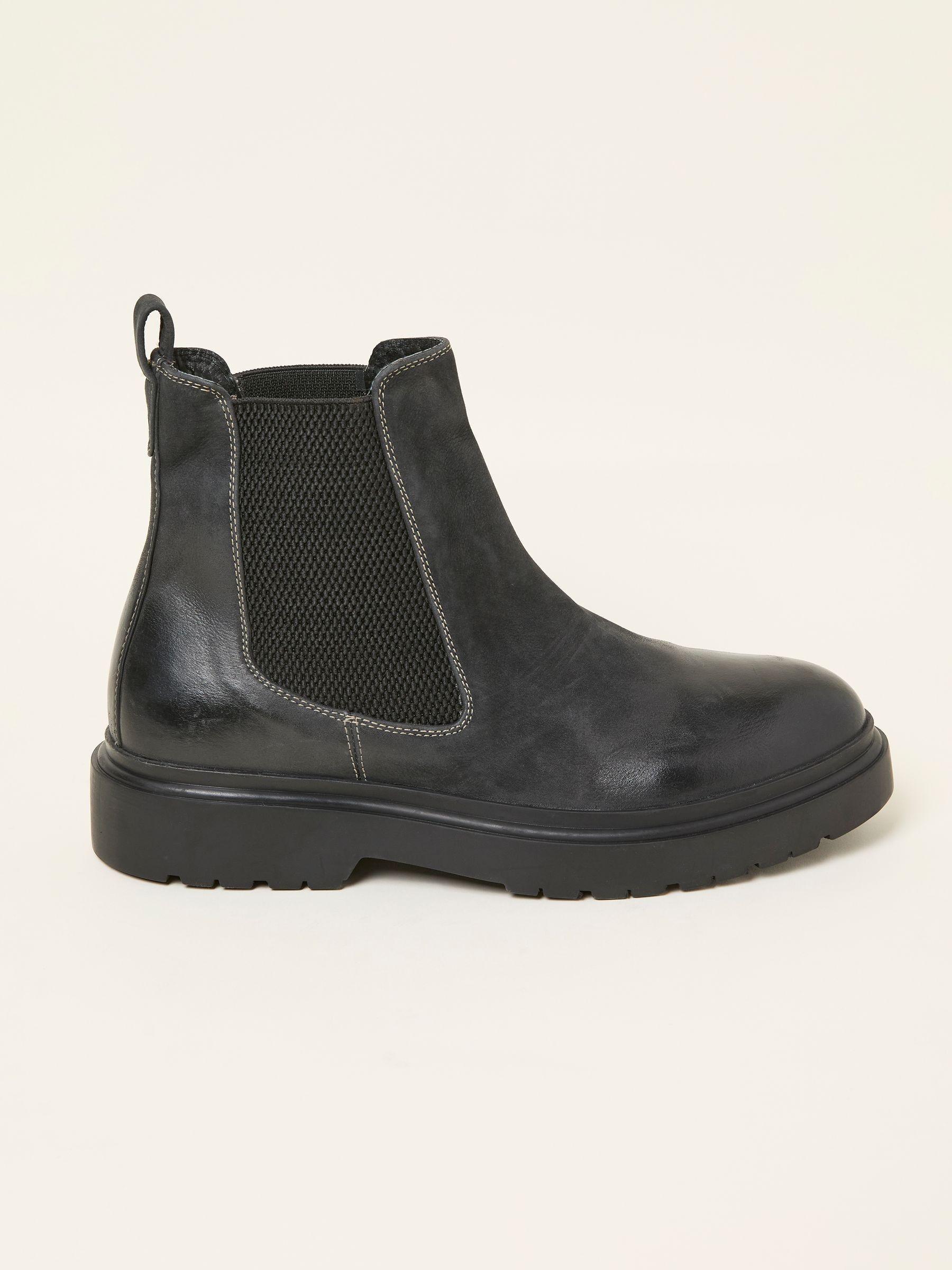 Black Men's Leather Chelsea Boot by FAT FACE