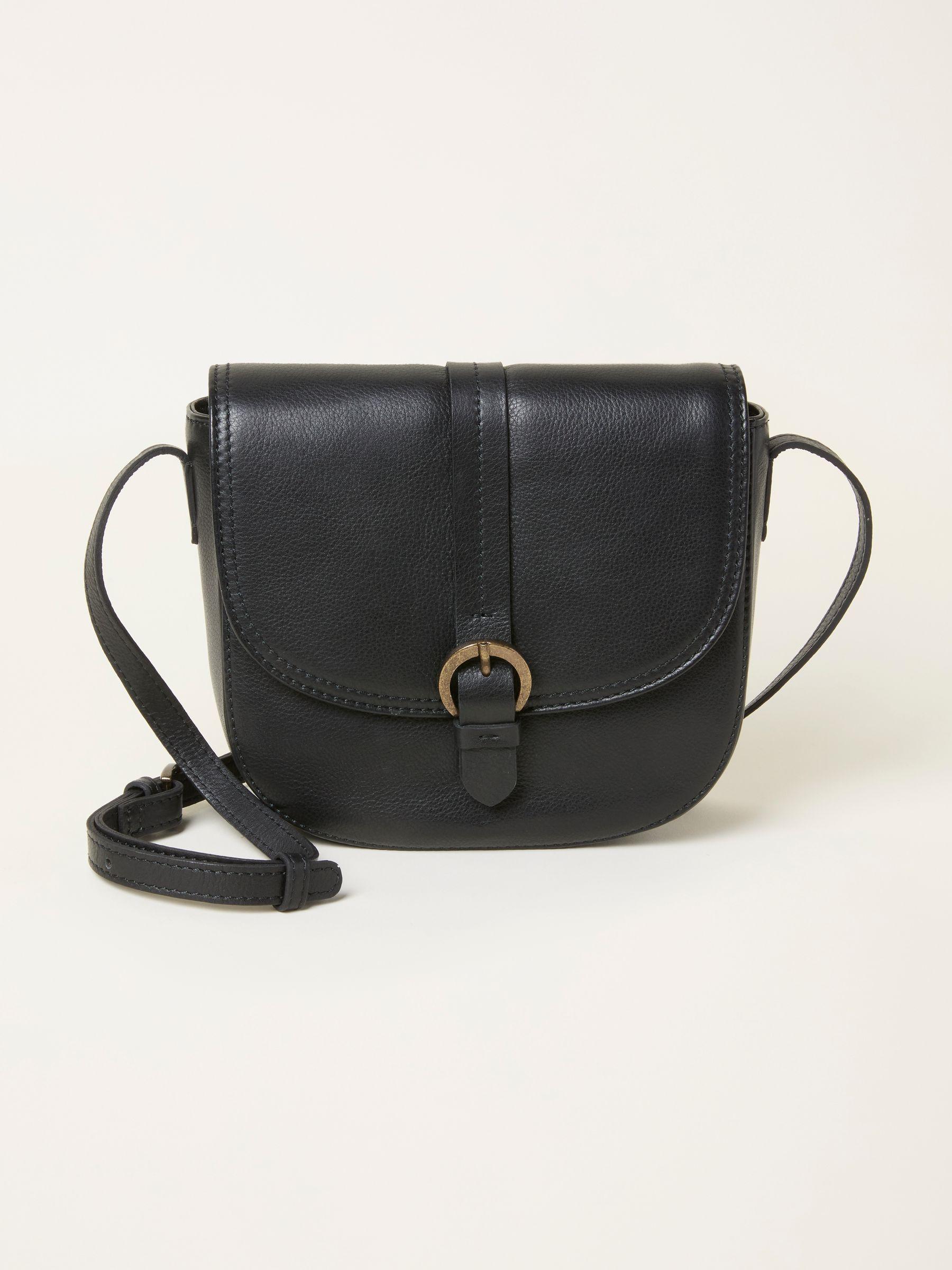 Black Sofia Saddle Crossbody Bag by FAT FACE
