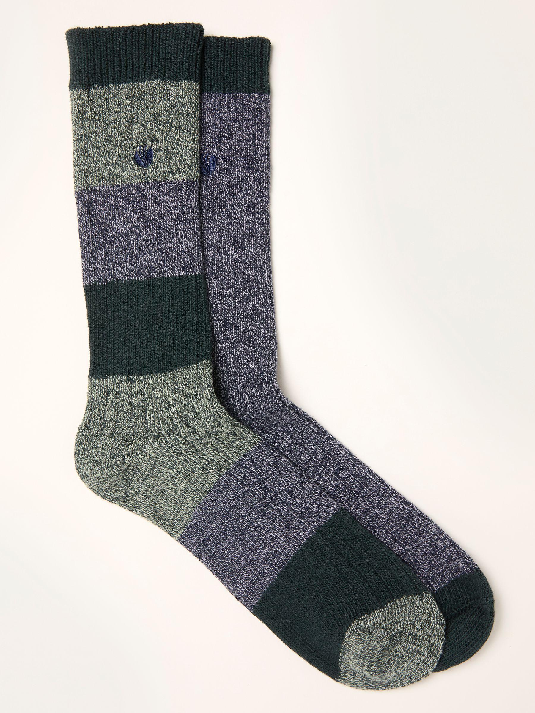 Blue 2 Pairs of Boot Socks by FAT FACE
