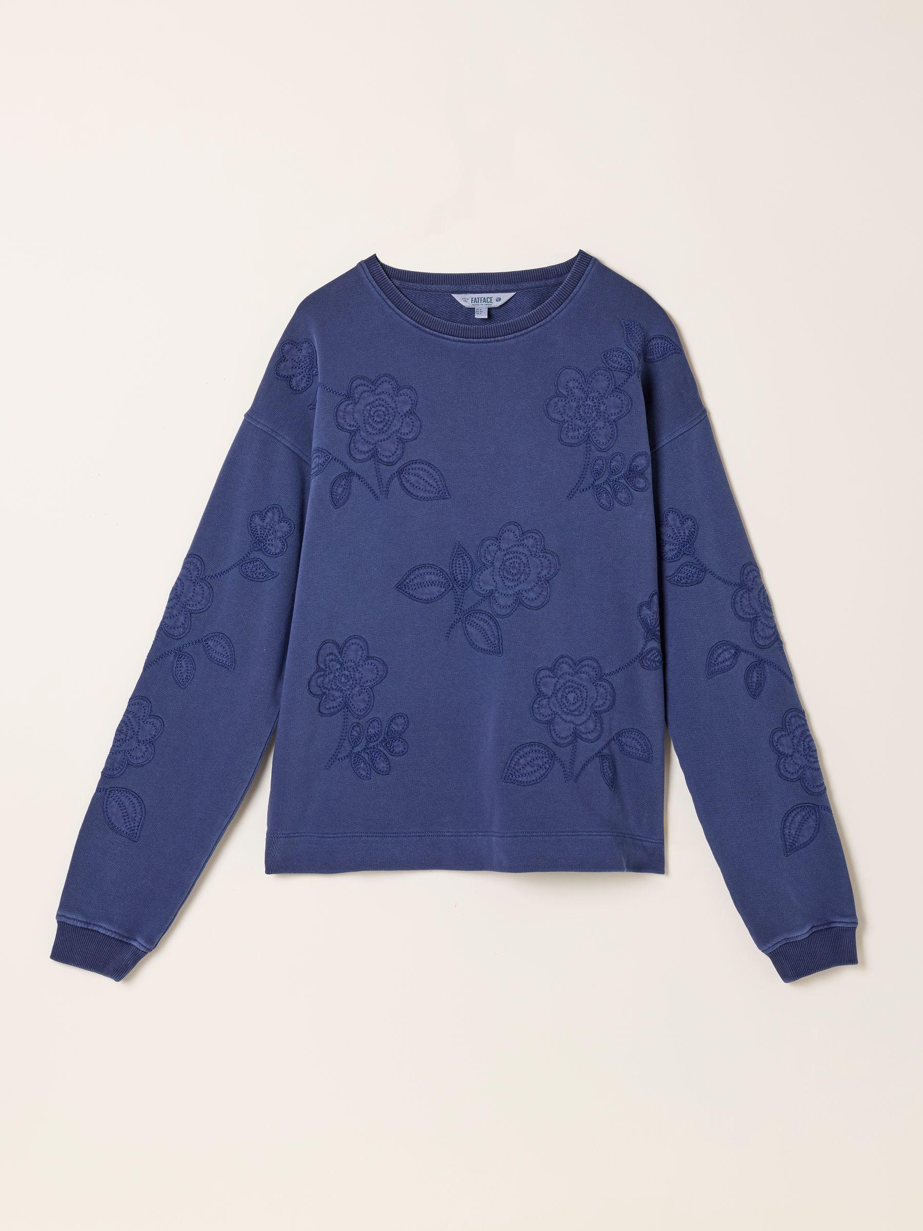 Blue Applique Floral Crew Sweat by FAT FACE