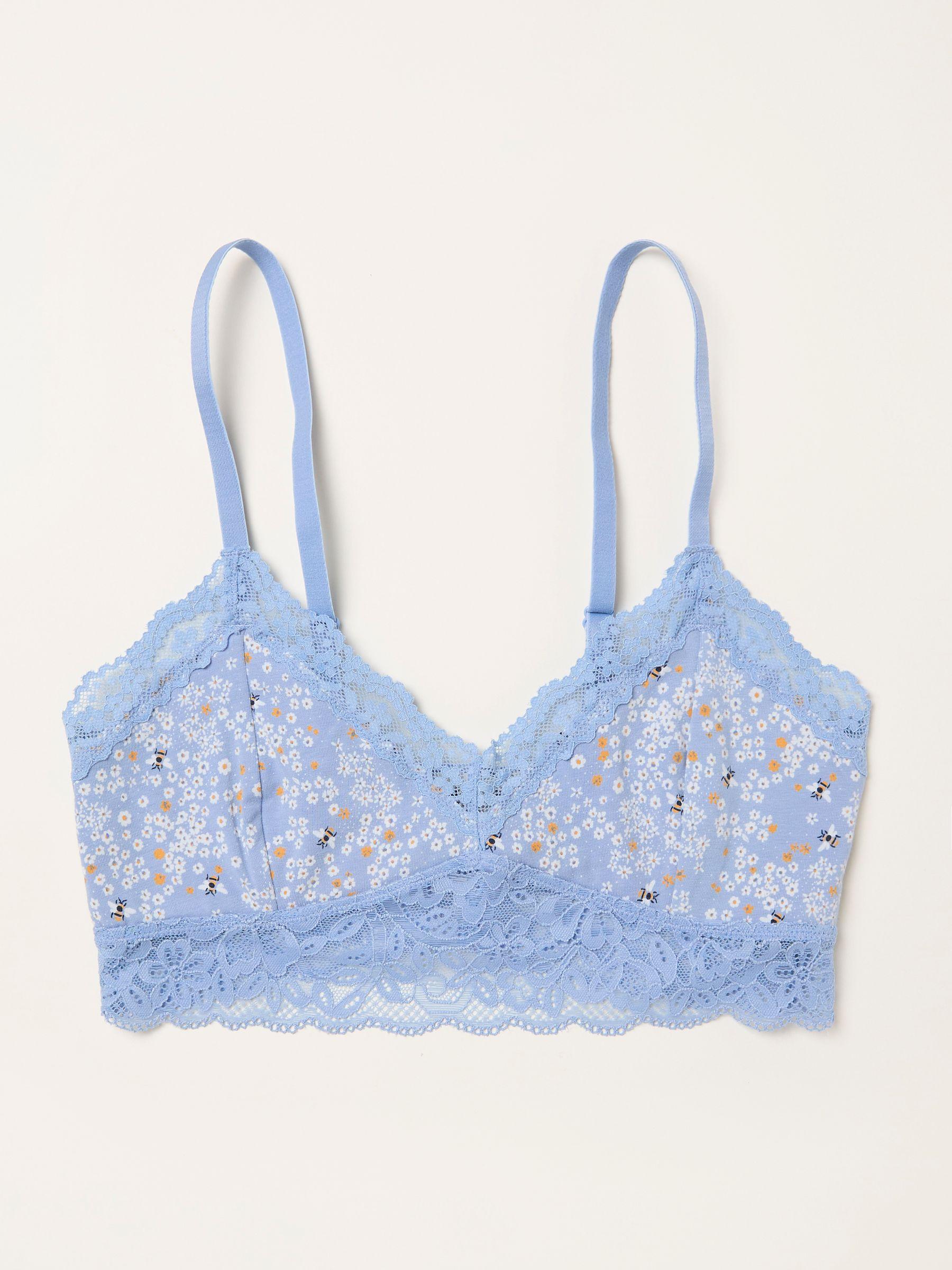 Blue Bee Floral Bralette by FAT FACE