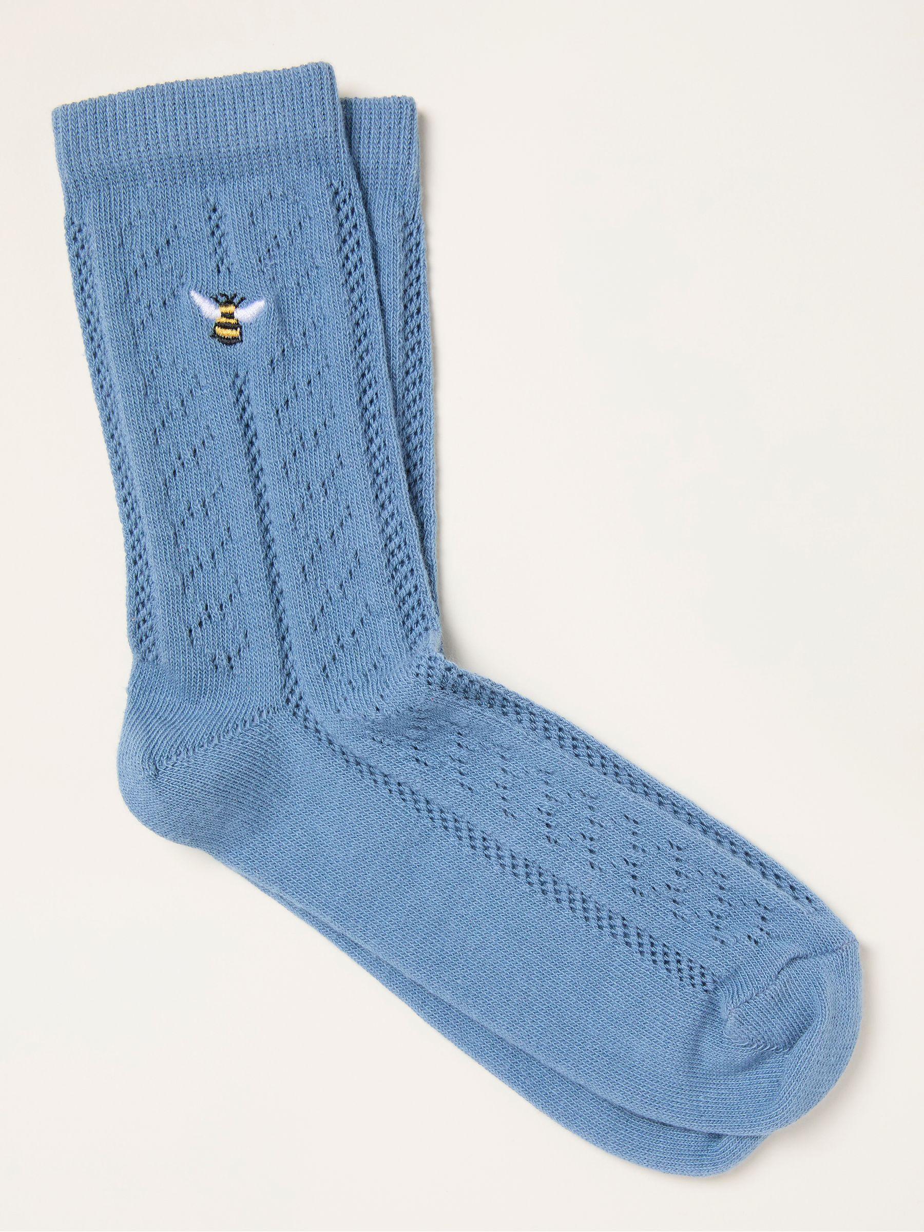 Blue Bee Pointelle Socks by FAT FACE