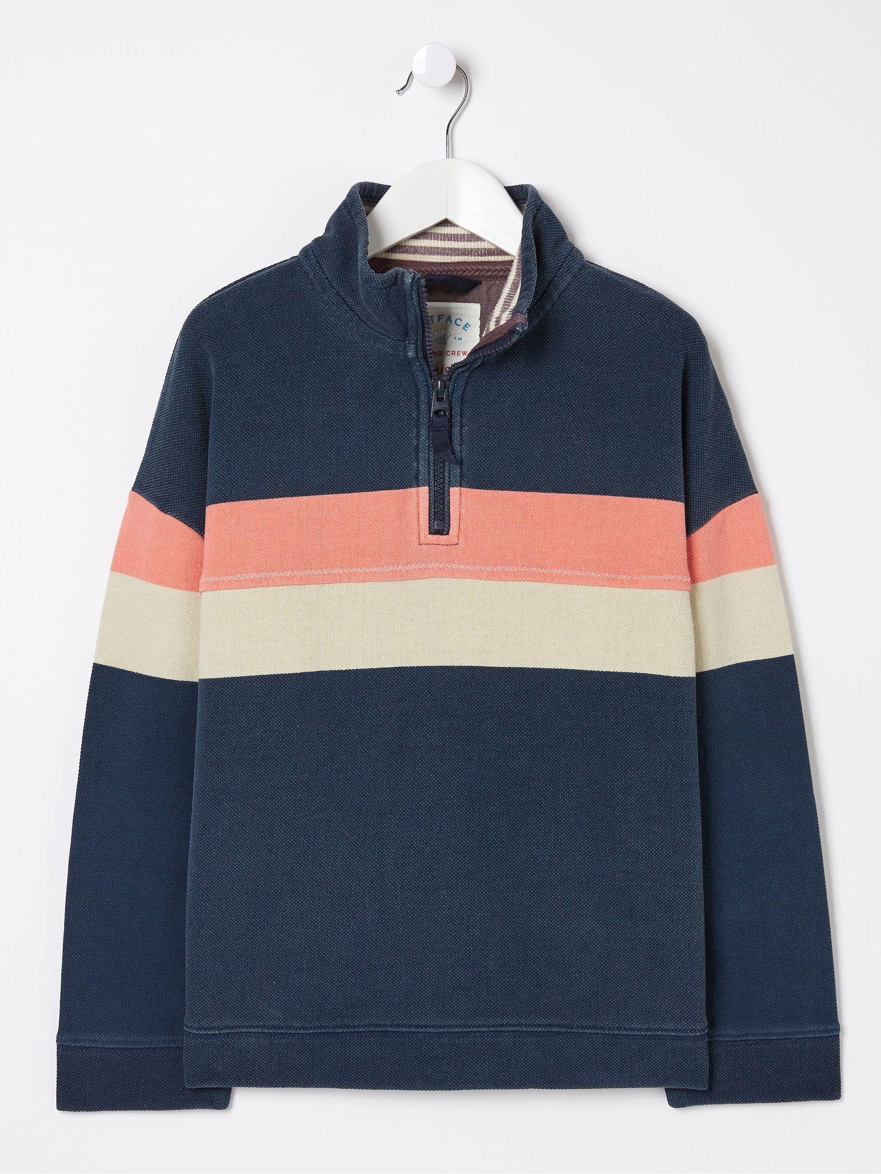 Blue Colourblock Boxy Airlie Sweat Top by FAT FACE