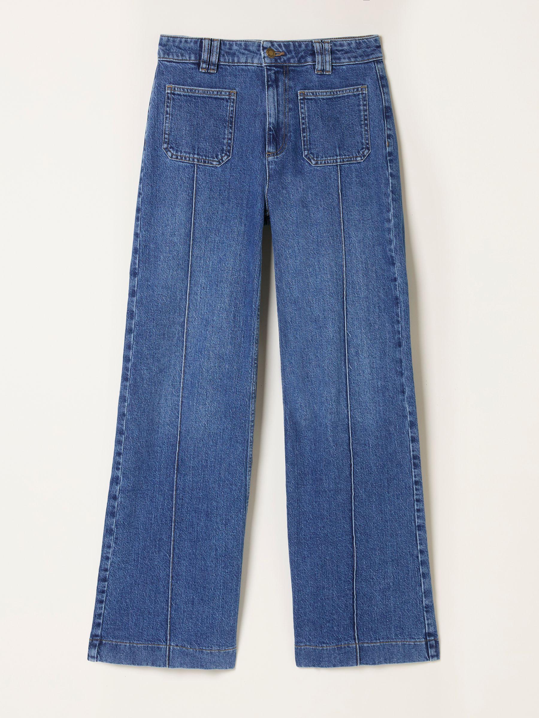 Blue Denim Patch Pocket Flare by FAT FACE