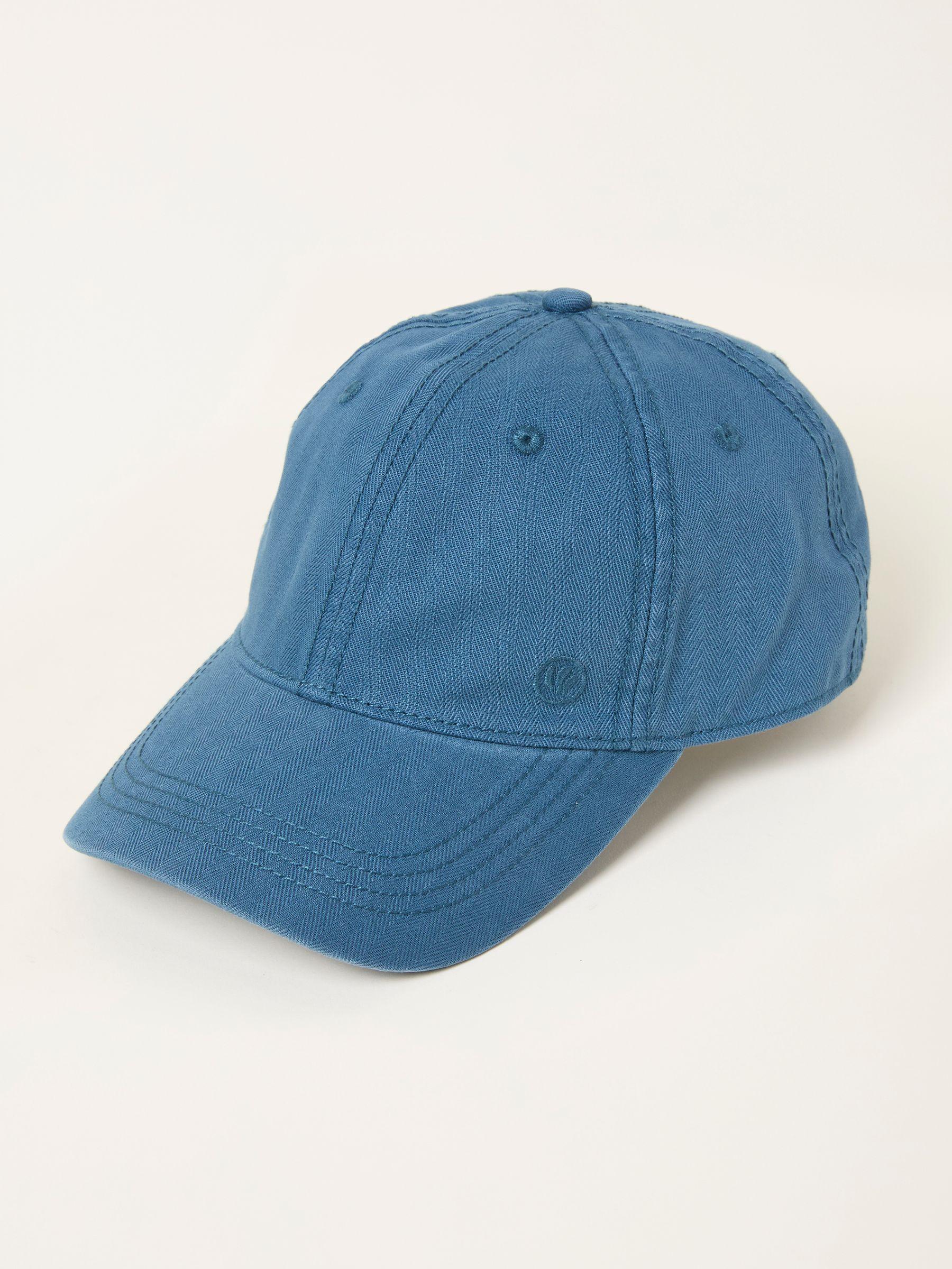 Blue Herringbone Baseball Cap by FAT FACE