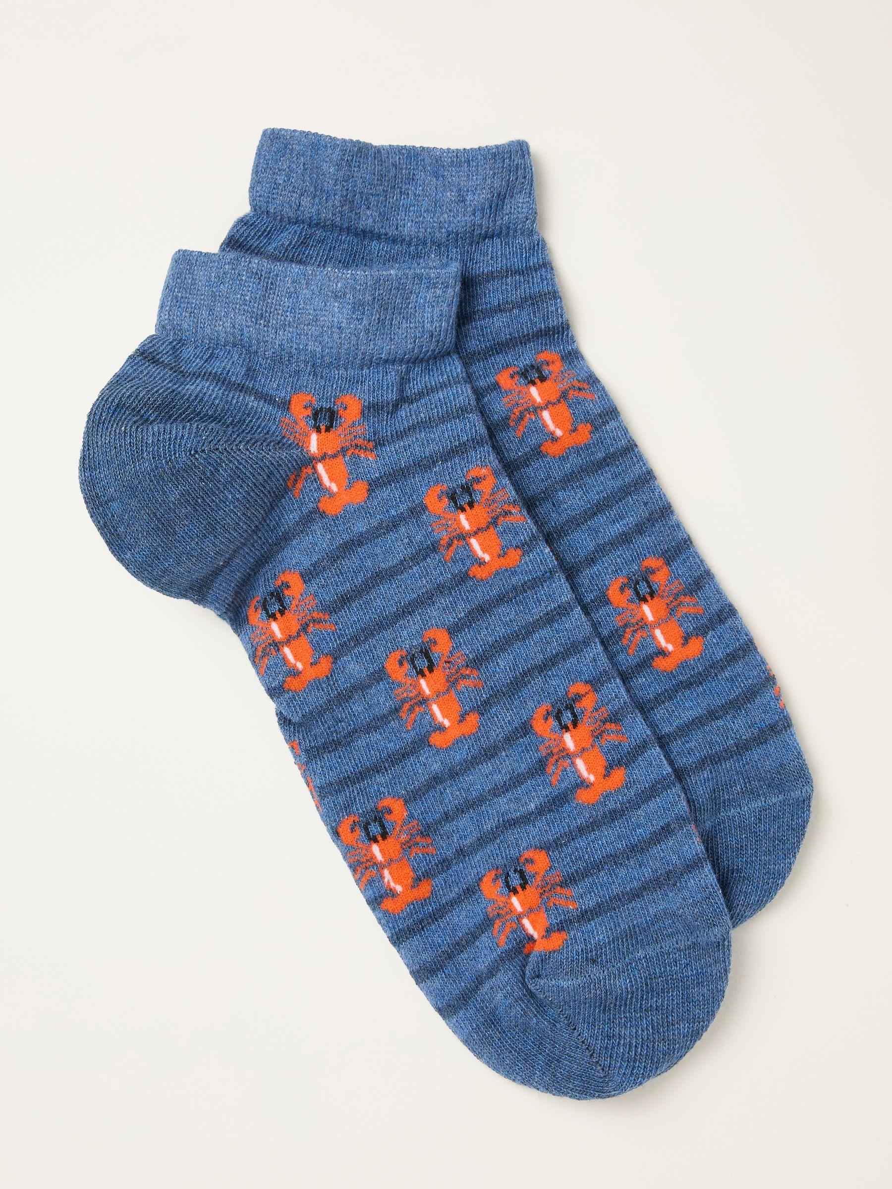Blue Lobster Trainer Socks by FAT FACE
