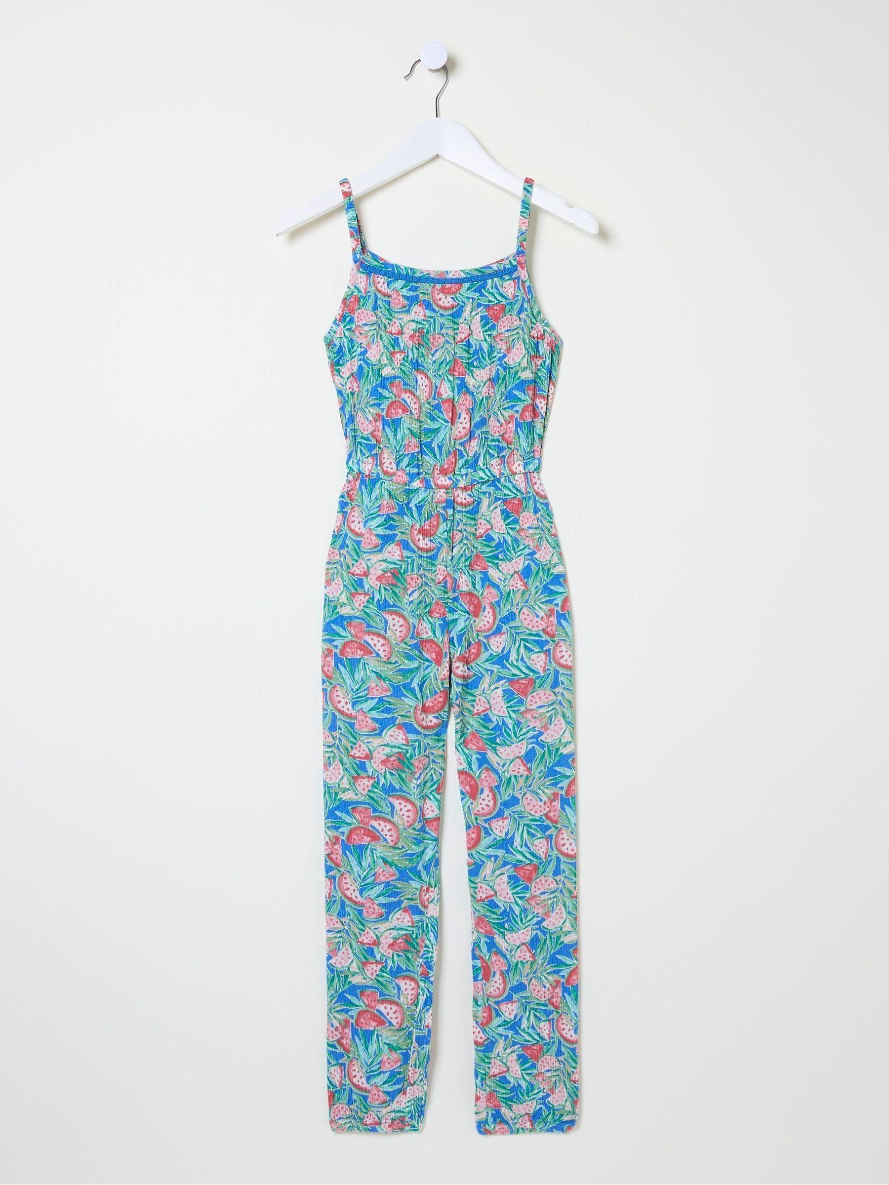 Blue Paisley Print Jumpsuit by FAT FACE