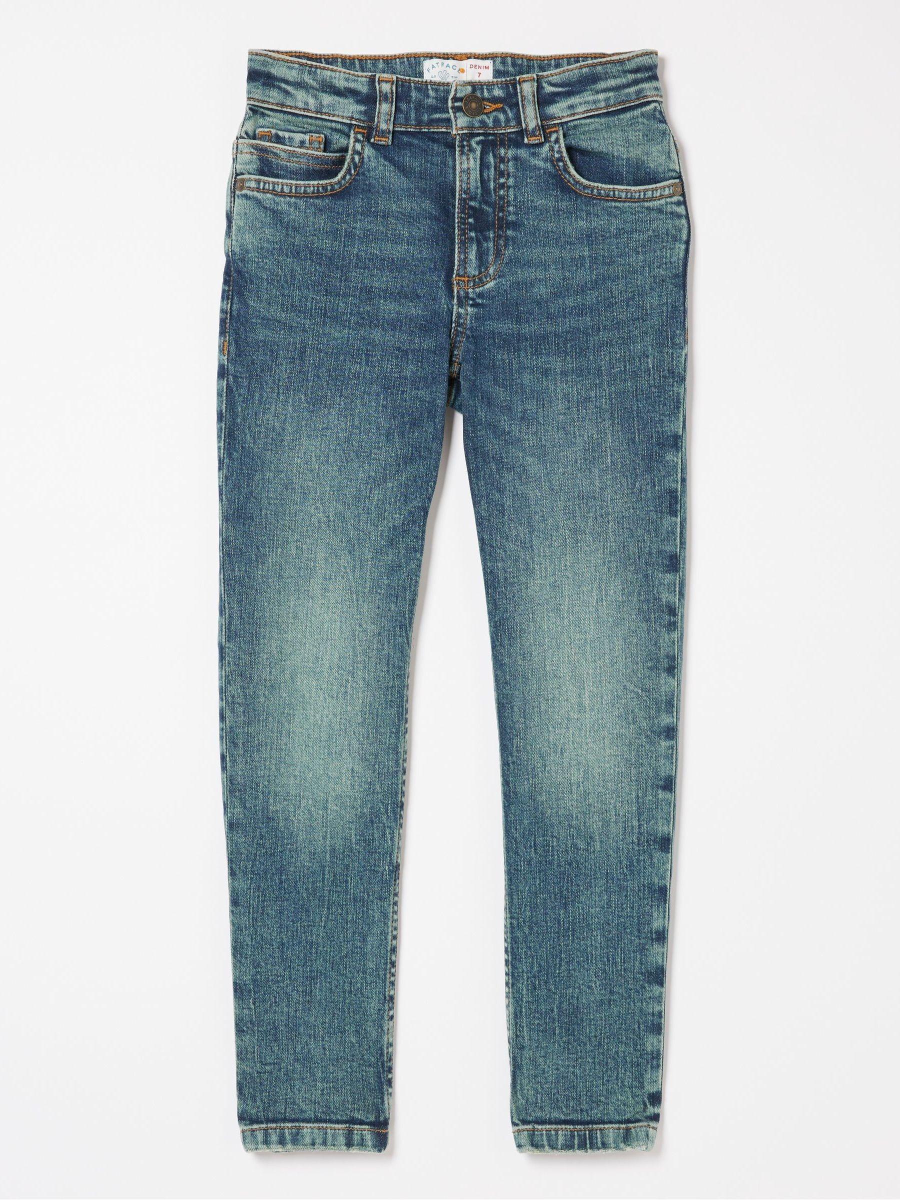 Blue Slim Seth Washed Jeans by FAT FACE