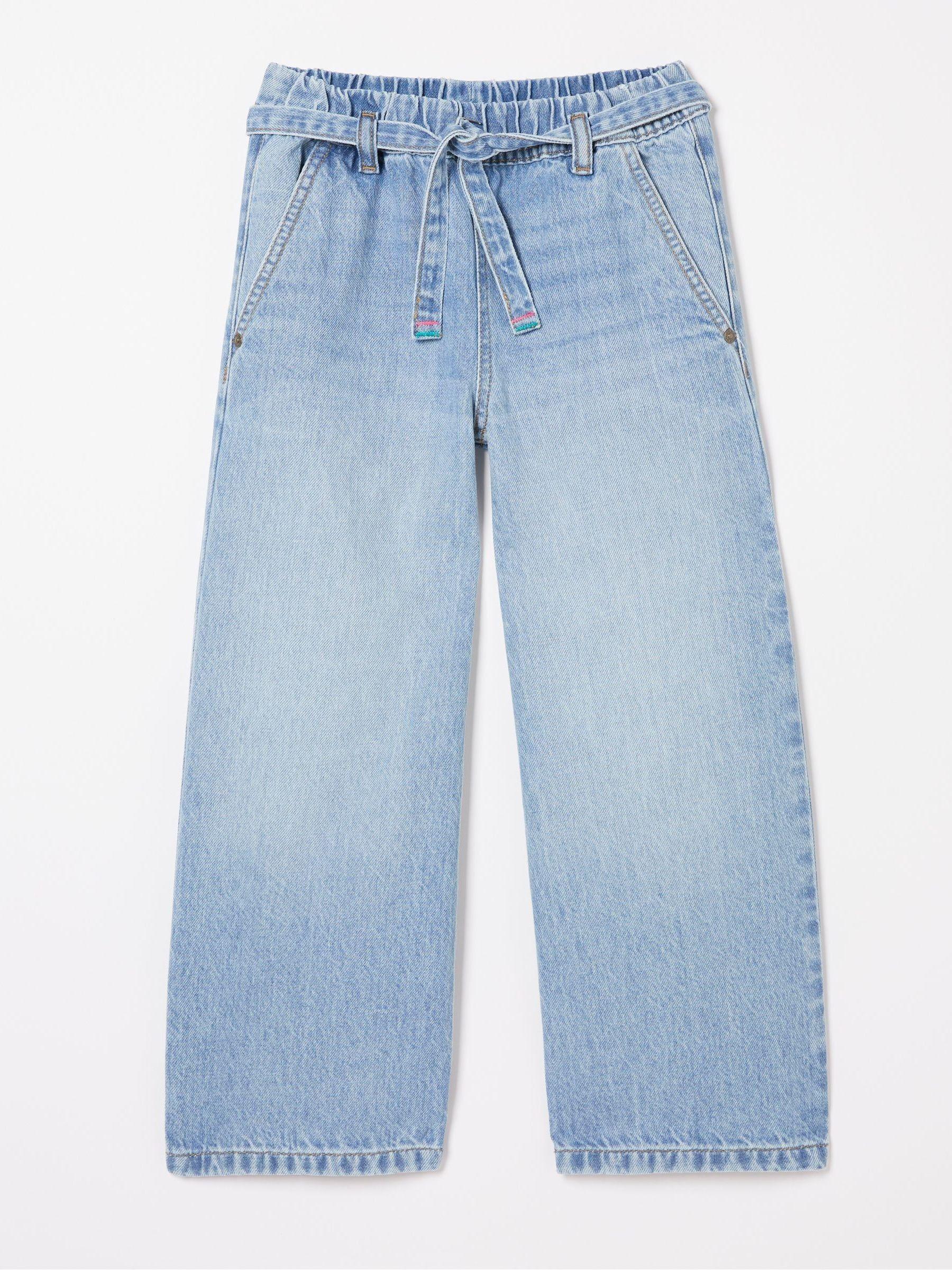 Blue Soft Denim Wide Leg Jeans by FAT FACE