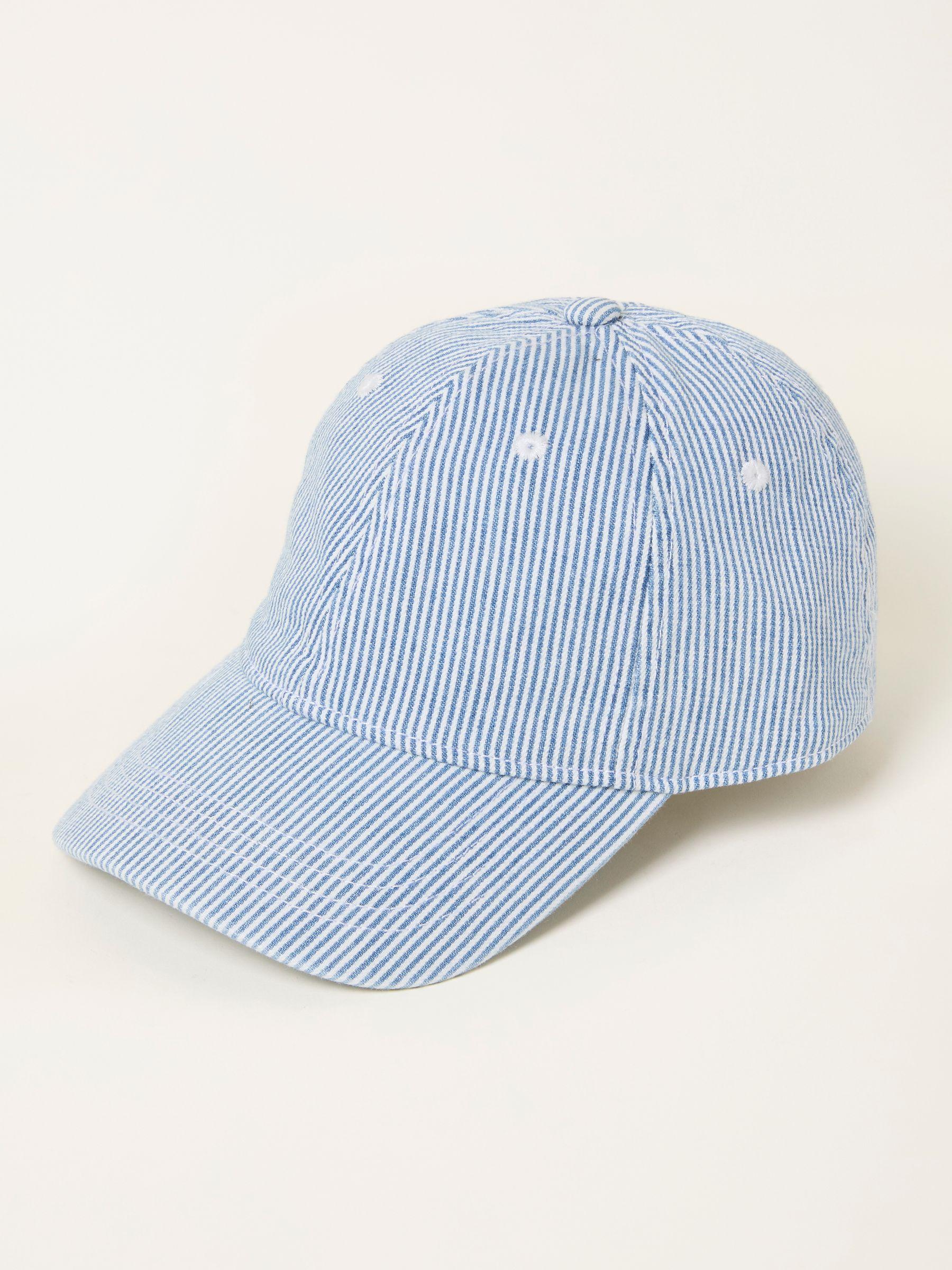 Blue Stripe Heart Embroidered Cap by FAT FACE