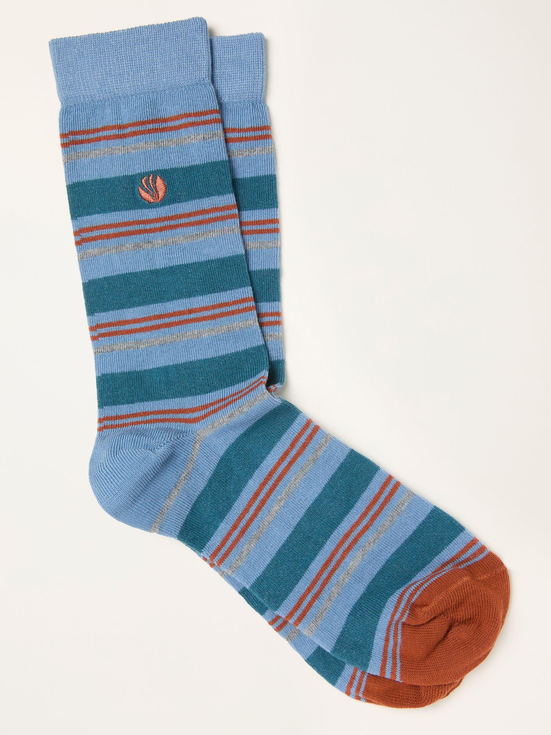 Blue Striped Socks by FAT FACE
