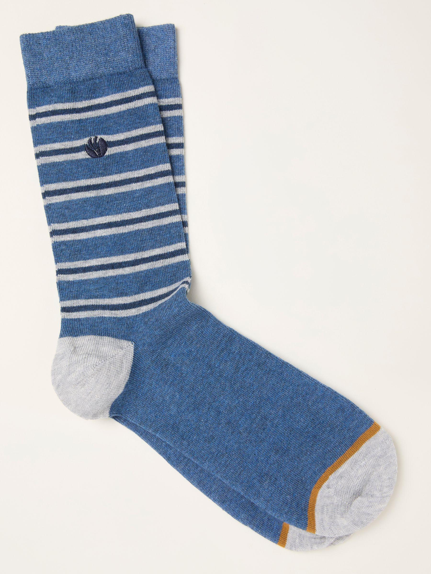 Blue Striped Socks by FAT FACE