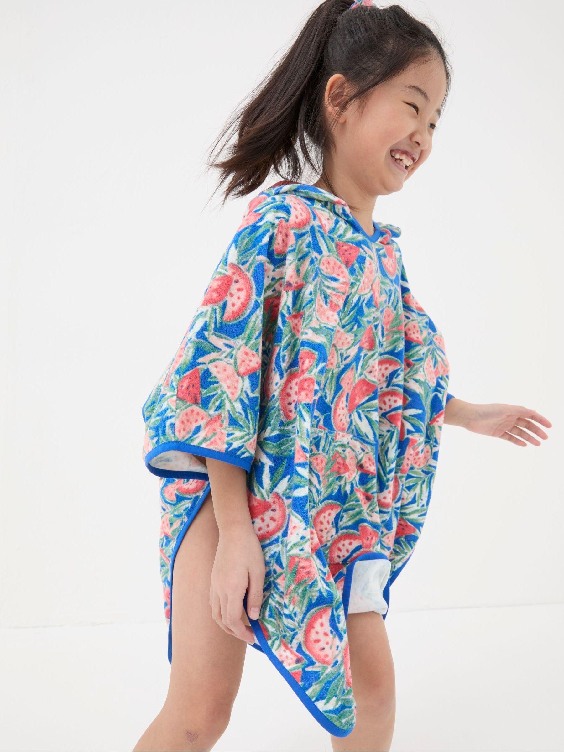Blue Watermelon Towelling Poncho by FAT FACE