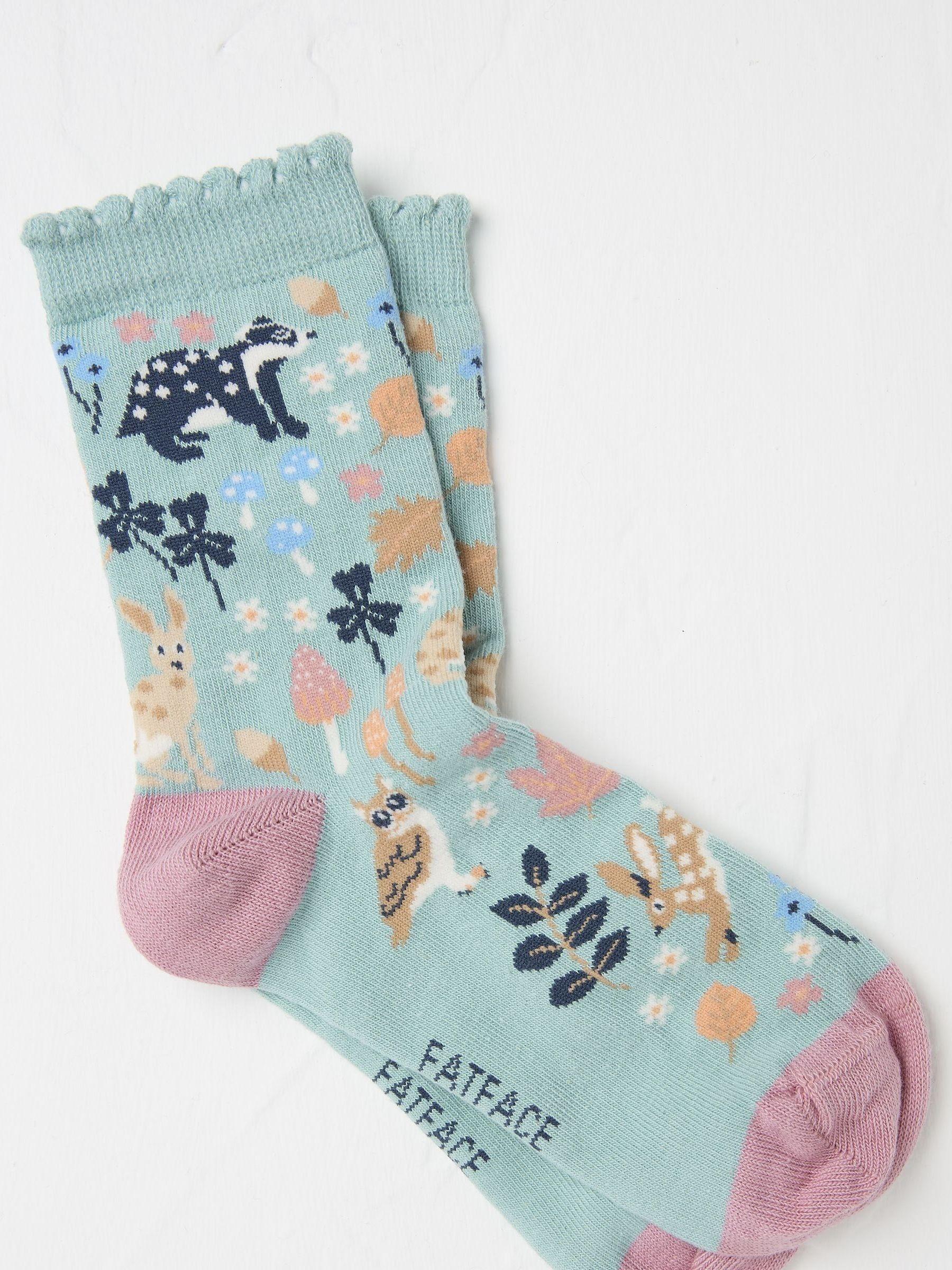 Blue Woodland Kids' Socks 1 Pack by FAT FACE