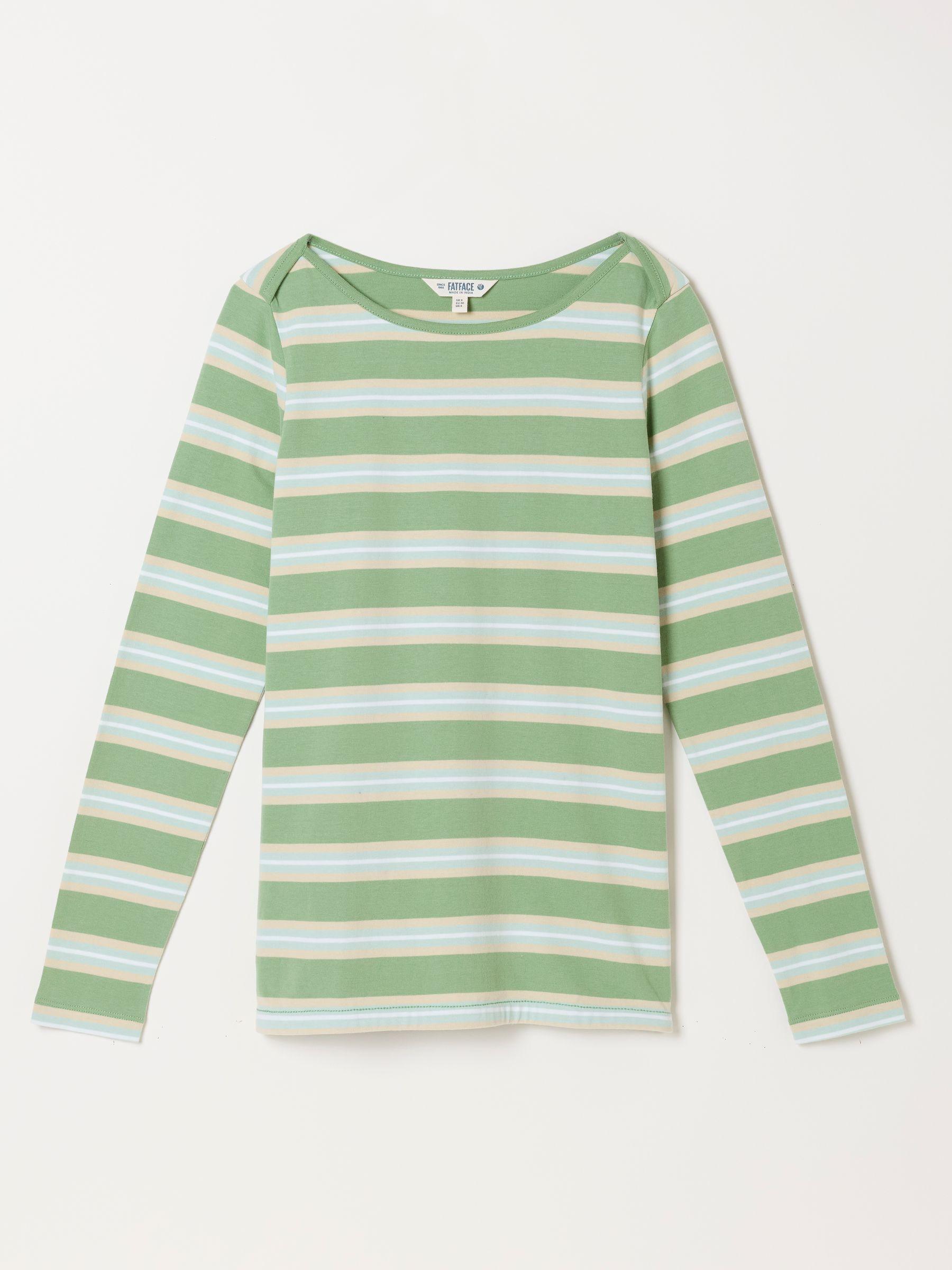 Breton Green Striped 100% Cotton T-Shirt by FAT FACE