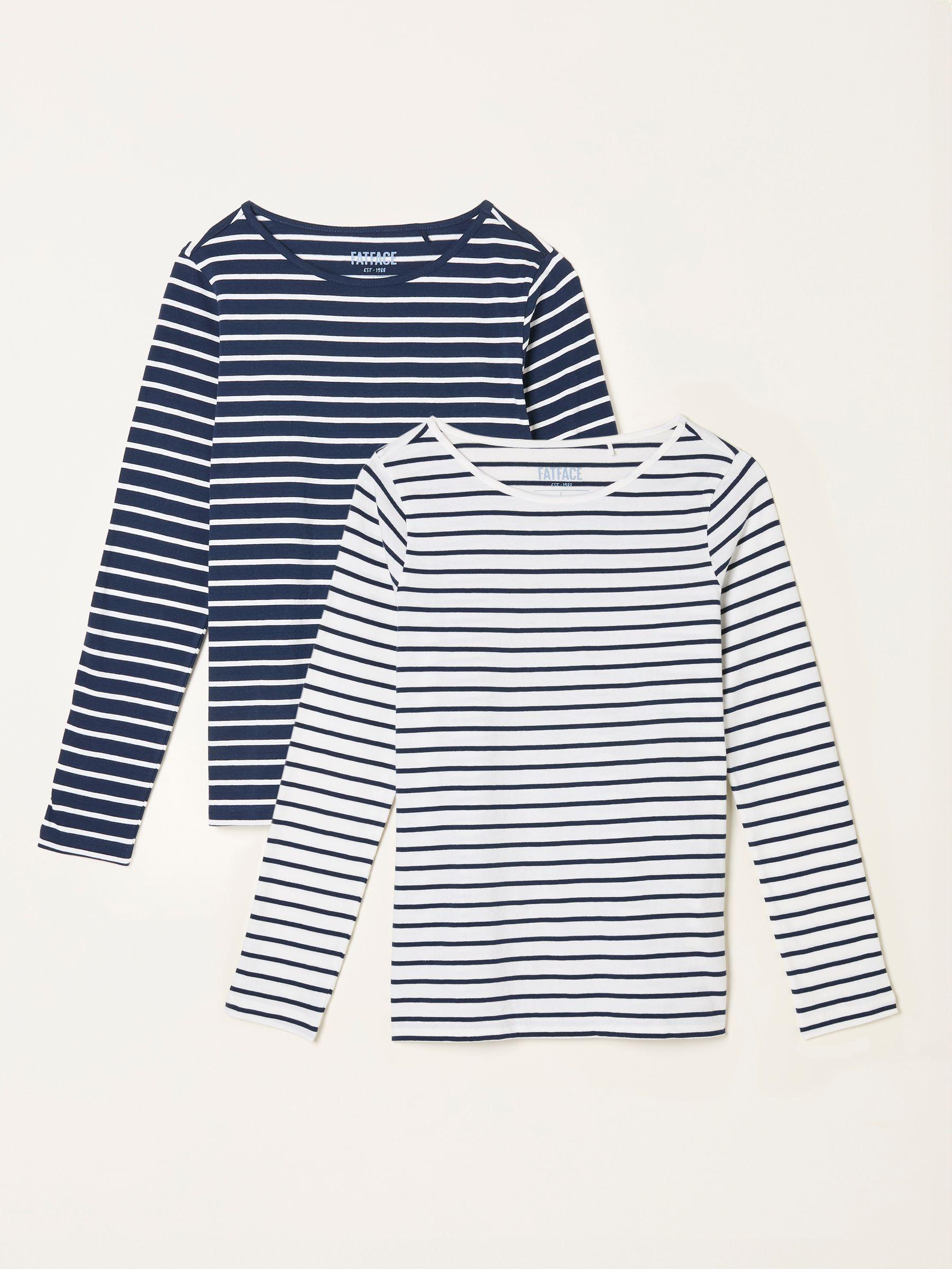 Breton Ivory/Navy 2 Pack Round Neck  T Shirt by FAT FACE
