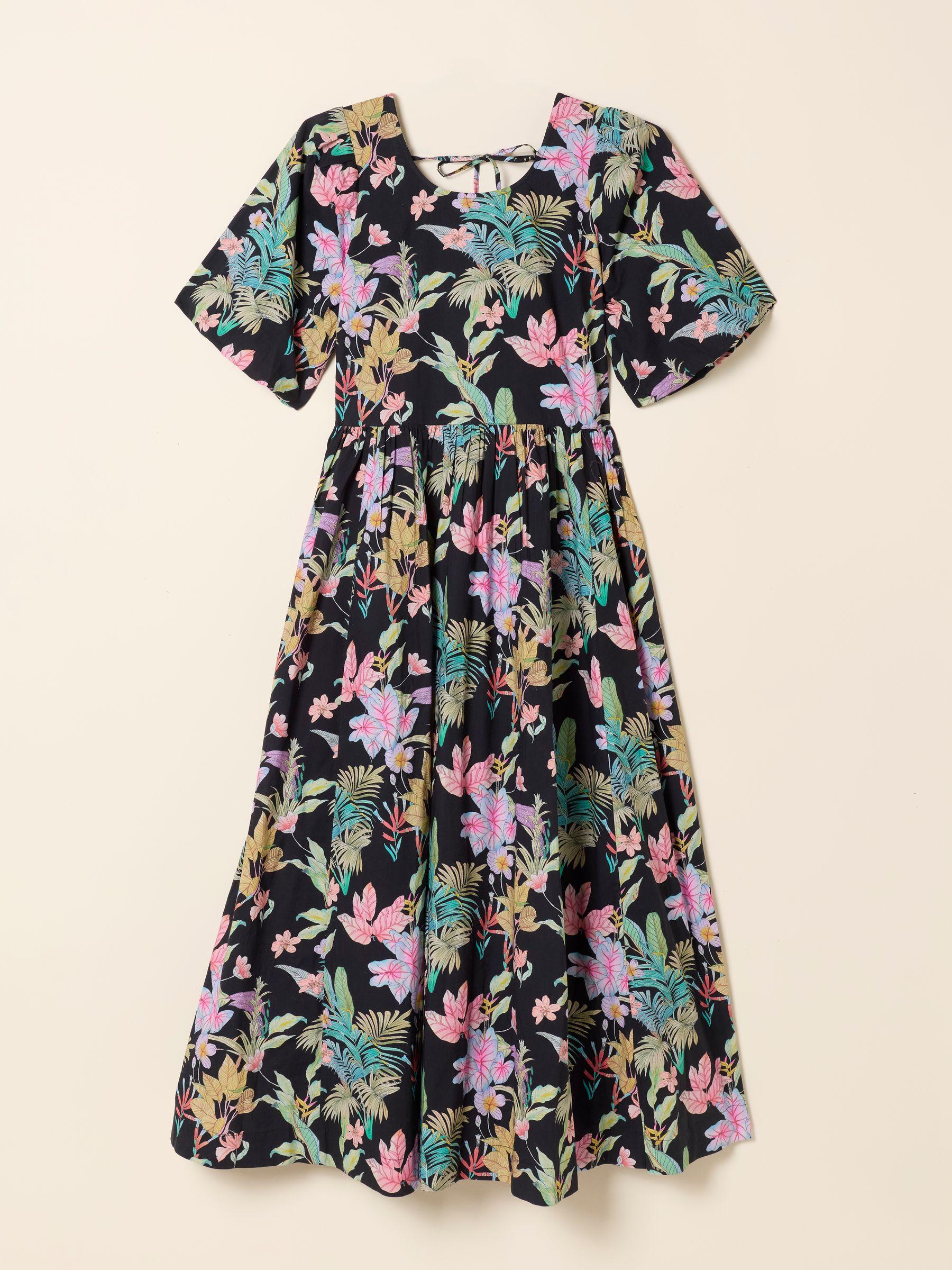Bria Black Tropical Petite Midi Dress by FAT FACE