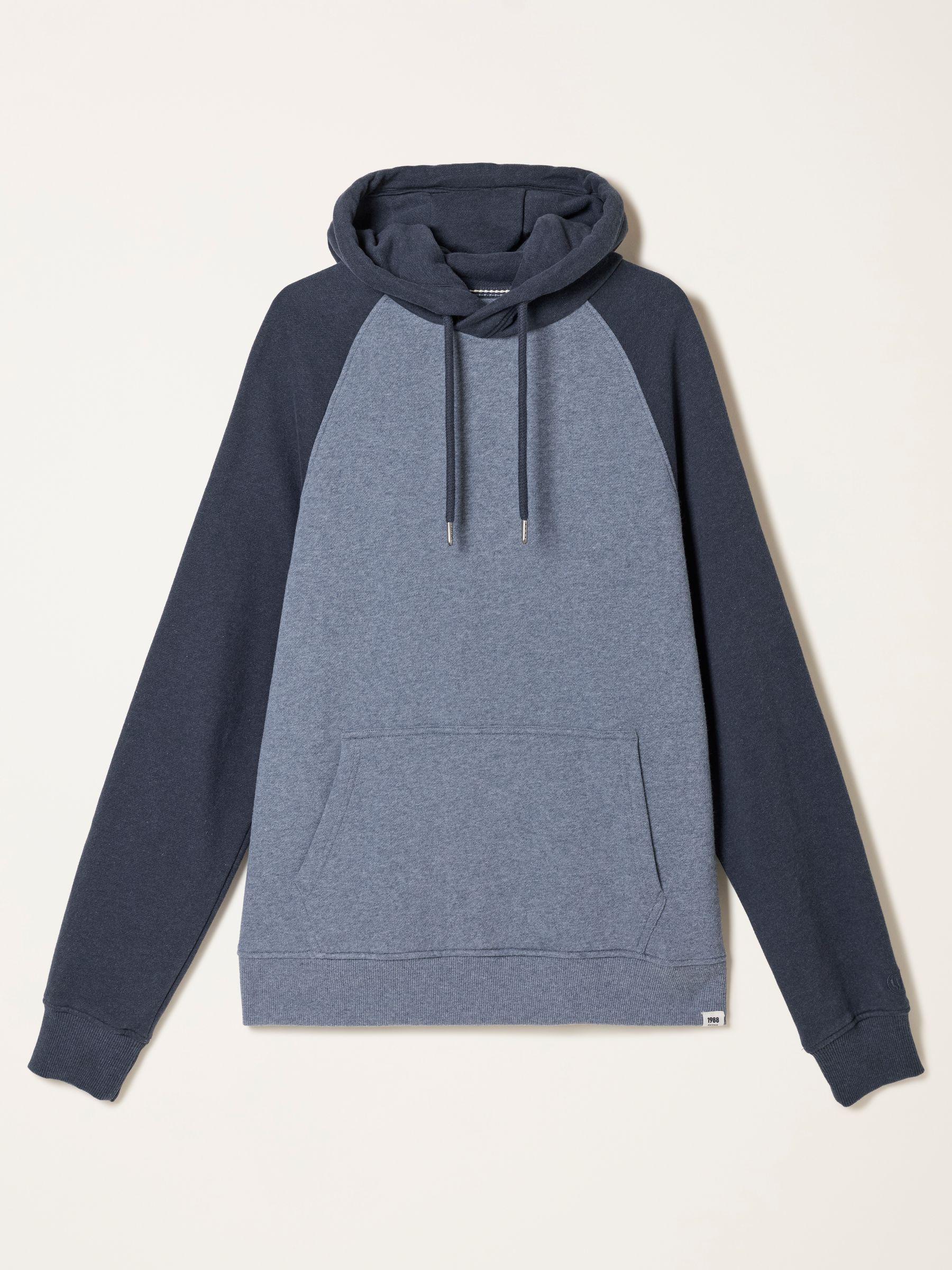Brooke Blue Overhead Contrast Raglan Hoodie by FAT FACE