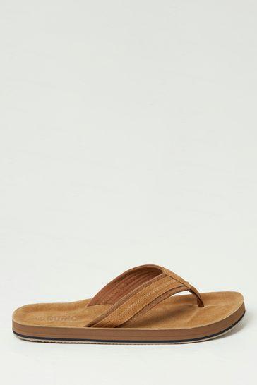 Burcott Natural Flip Flops by FAT FACE