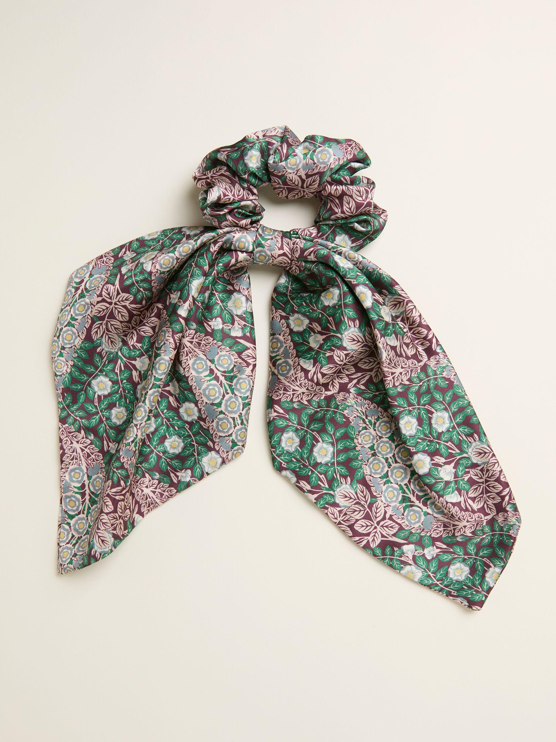 Burgundy Red Japanese Rose Hair Tie by FAT FACE