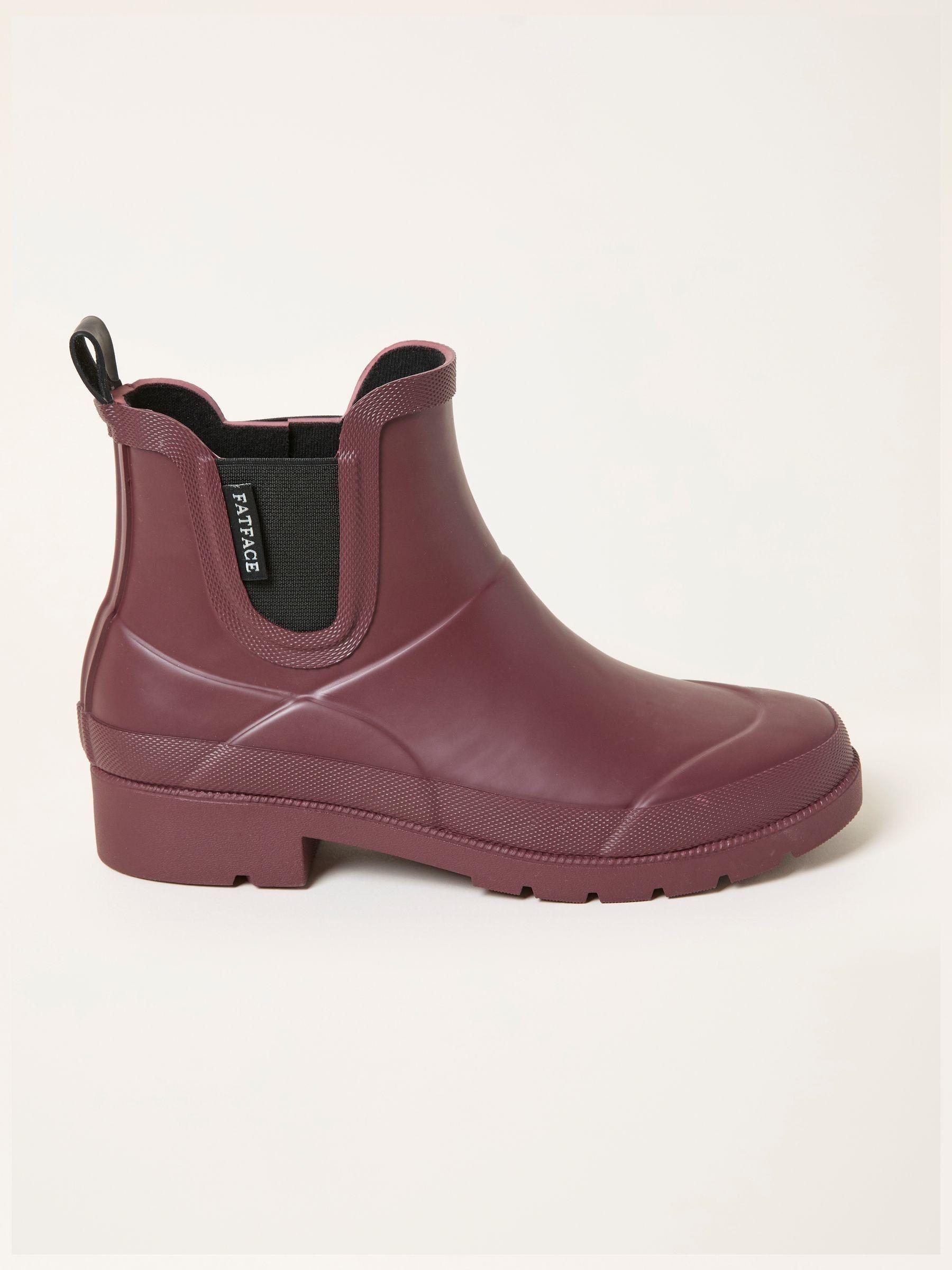 Burgundy Red Rubber Ankle Welly by FAT FACE