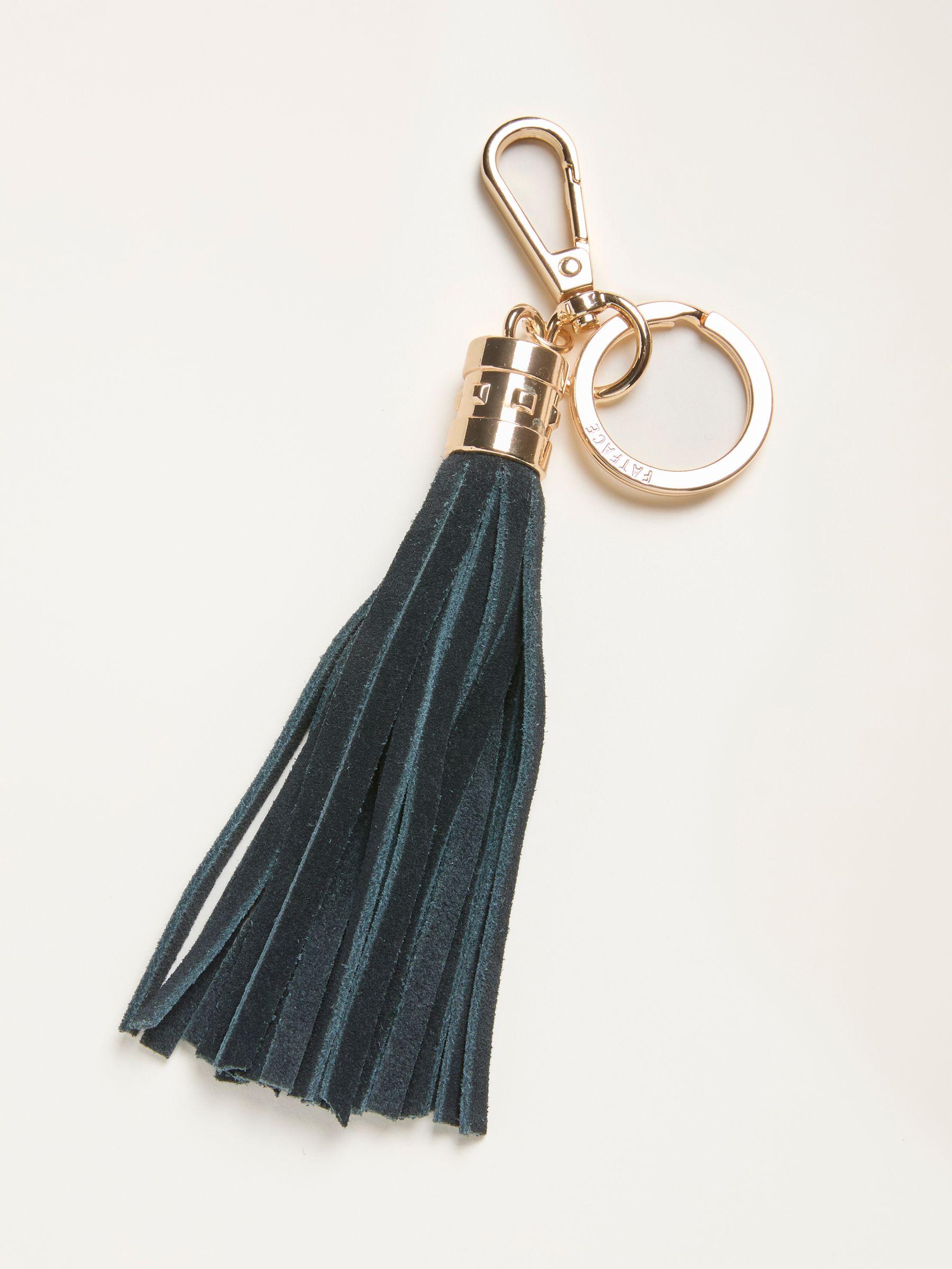 Burgundy Red Suede Tassel Charm by FAT FACE