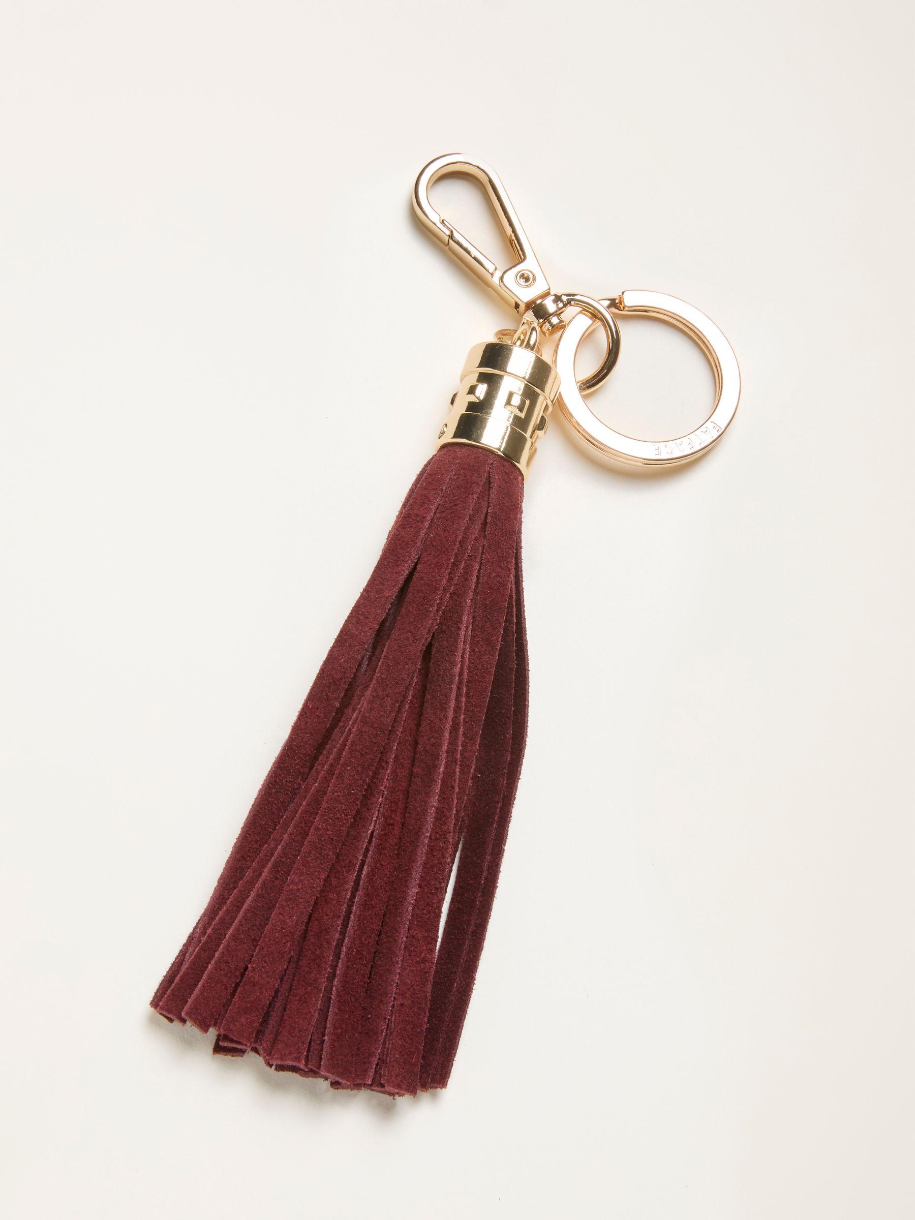 Burgundy Red Suede Tassel Charm by FAT FACE