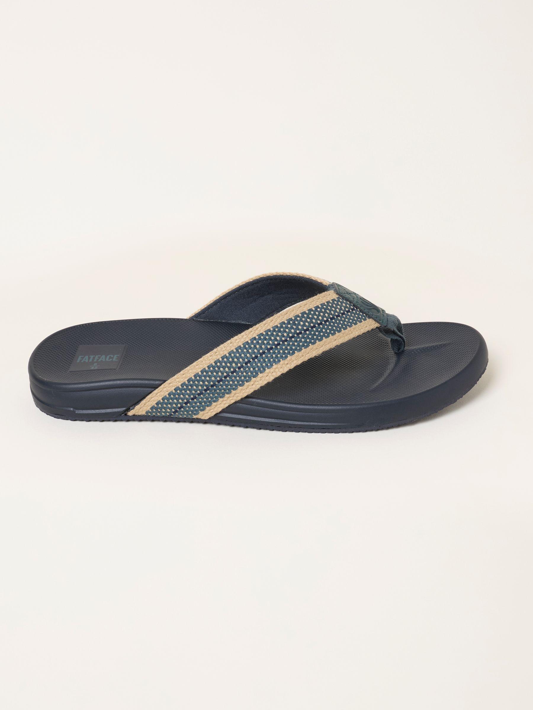 Burke Teal Blue Raffia Comfort Flip Flop by FAT FACE