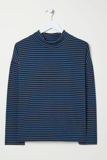 Catrin Blue Stripe Top by FAT FACE