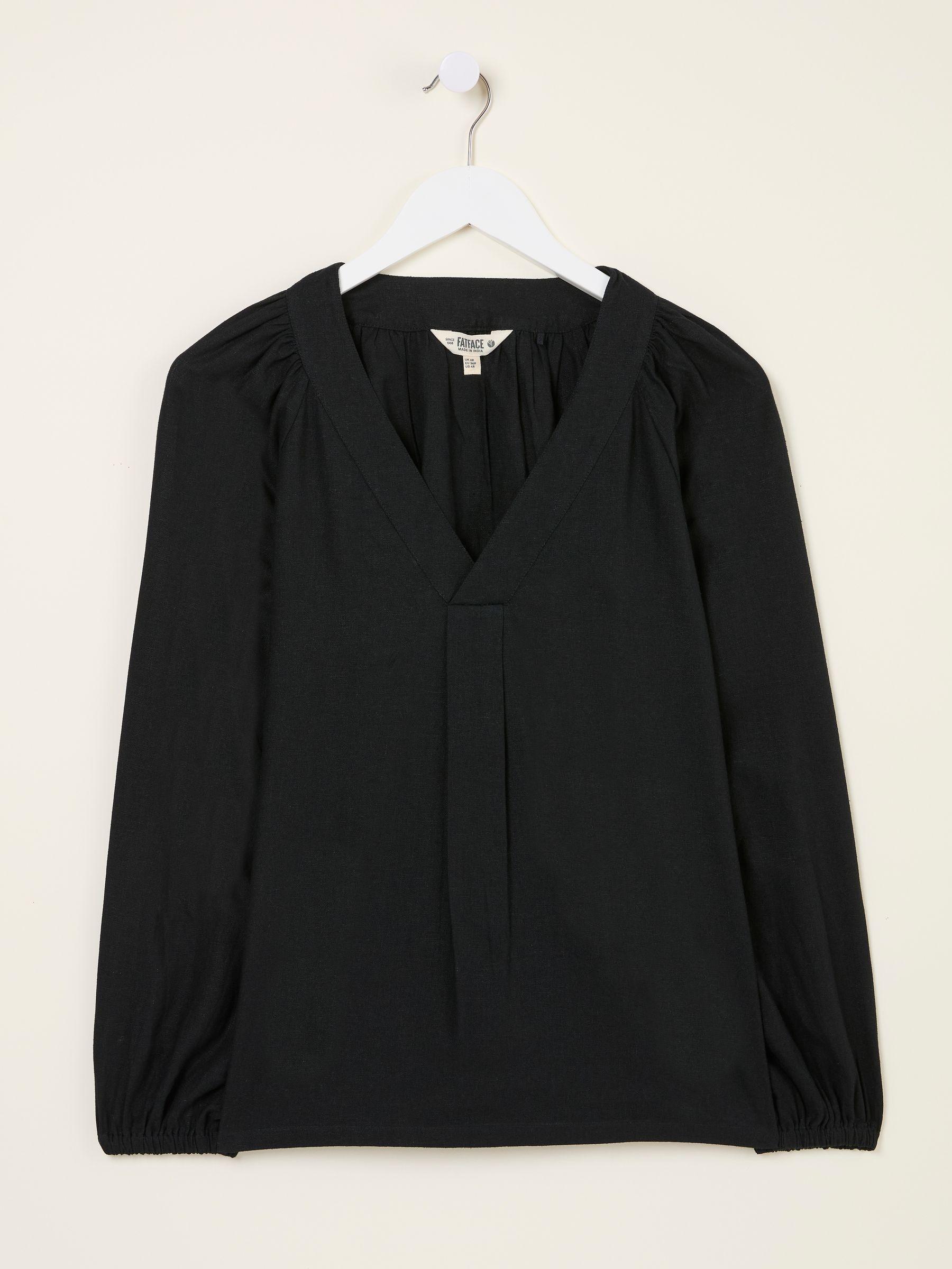Channon Black V-Neck Blouse by FAT FACE