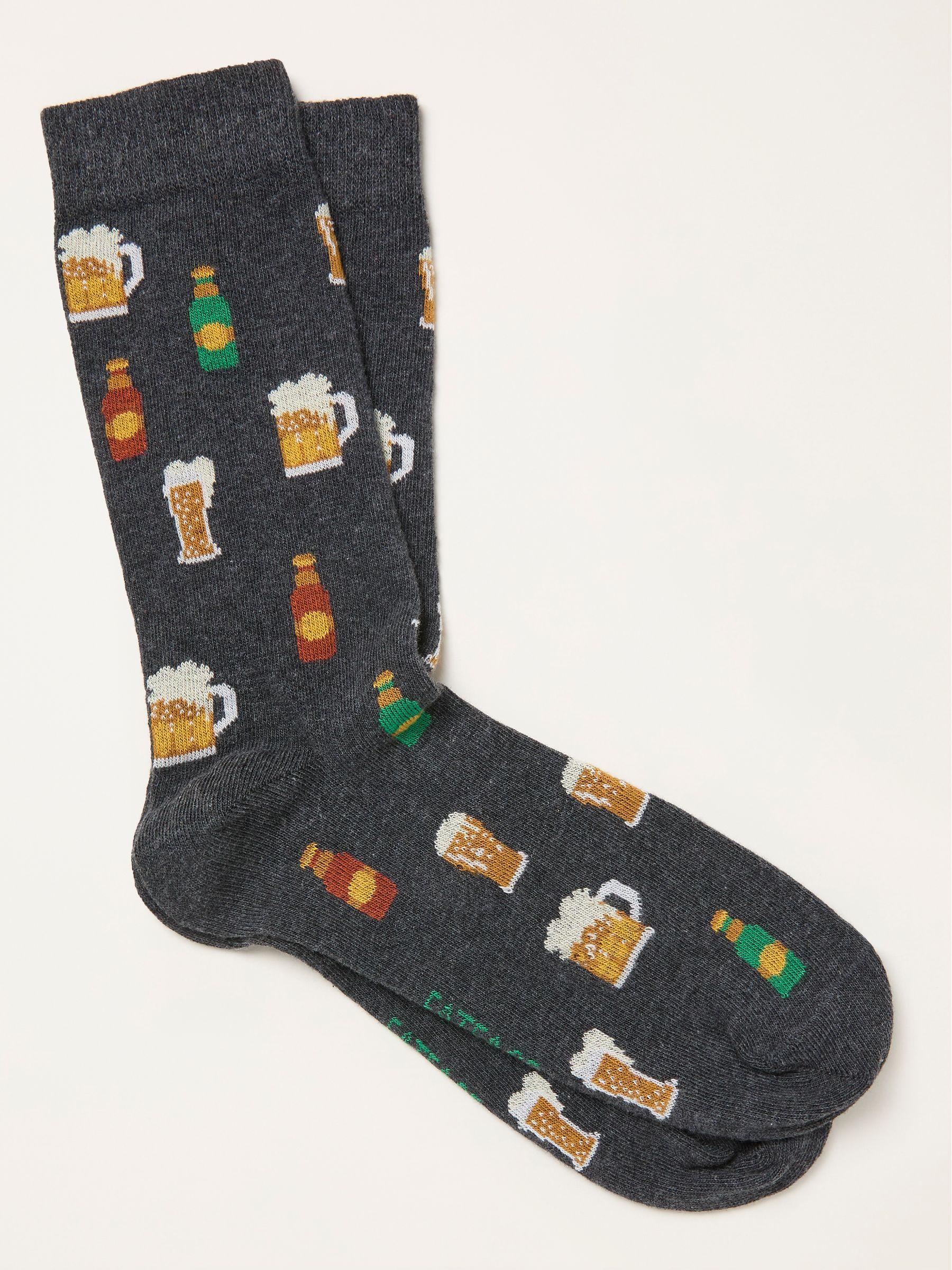Charcoal Grey Beer Socks by FAT FACE