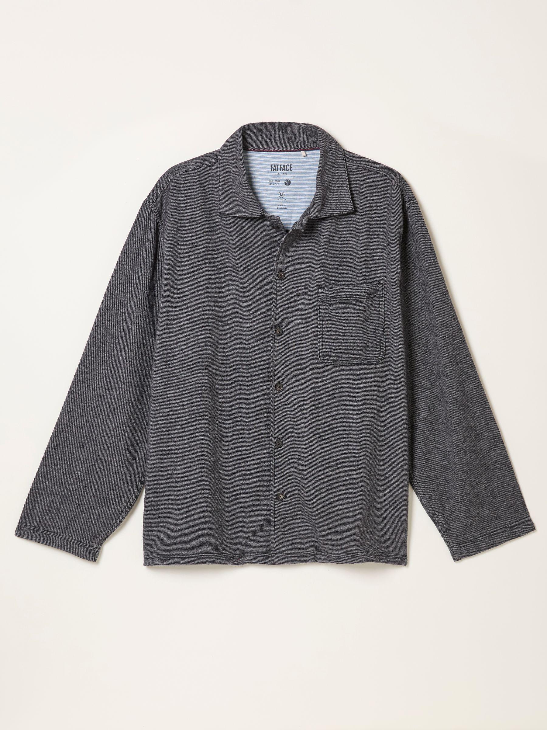 Charcoal Grey Brushed Twill Pyjama Shirt by FAT FACE