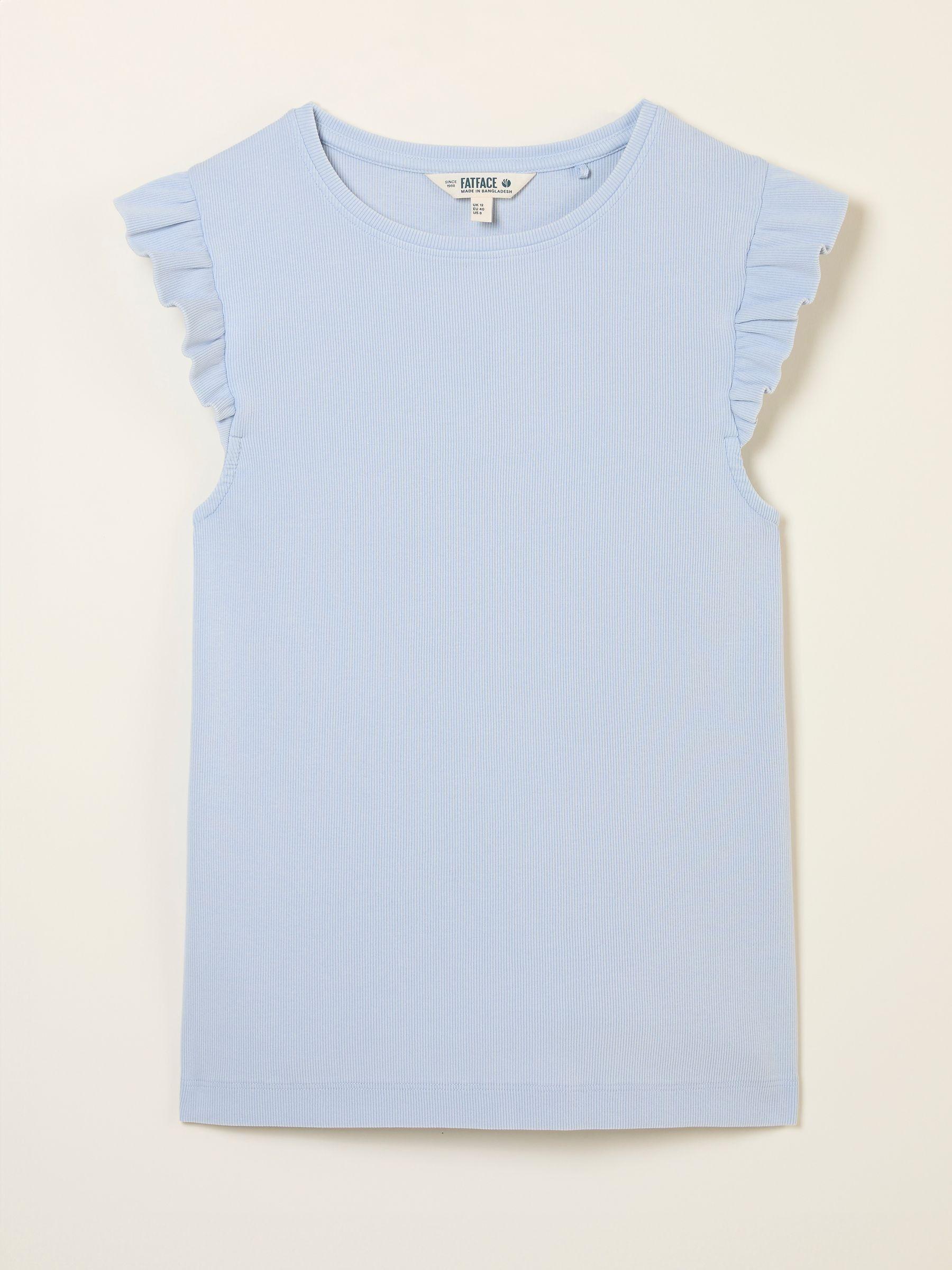 Charcoal Grey Frill Sleeveless Top by FAT FACE