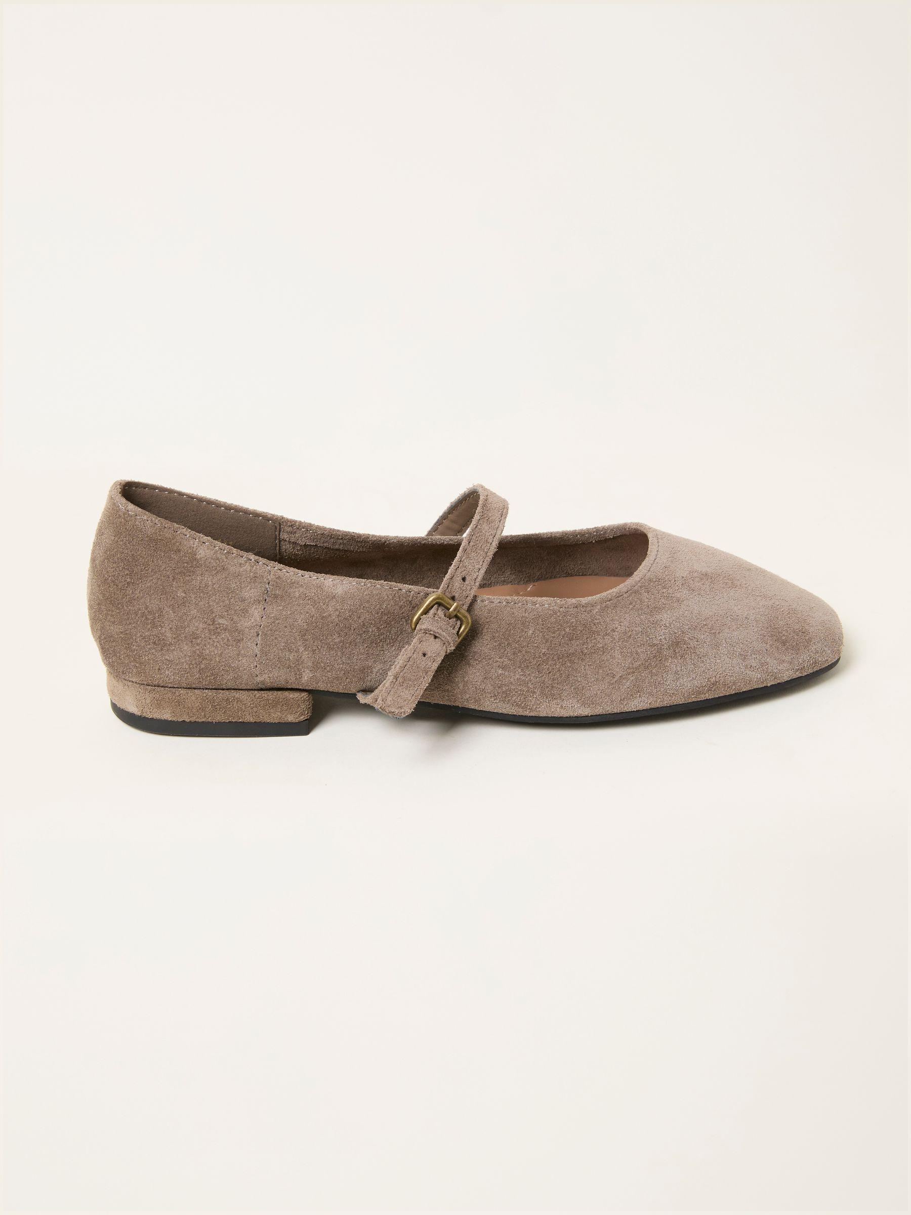 Cherry Red Suede Mary Jane Flat by FAT FACE