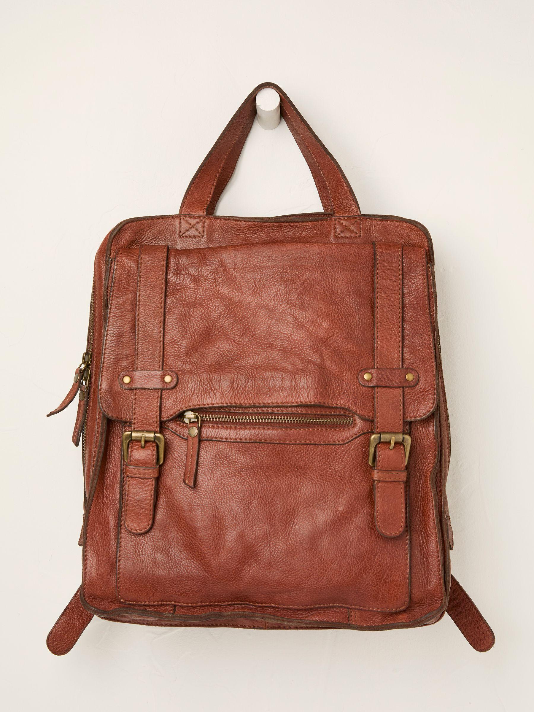 Chestnut Brown Leather Rucksack by FAT FACE