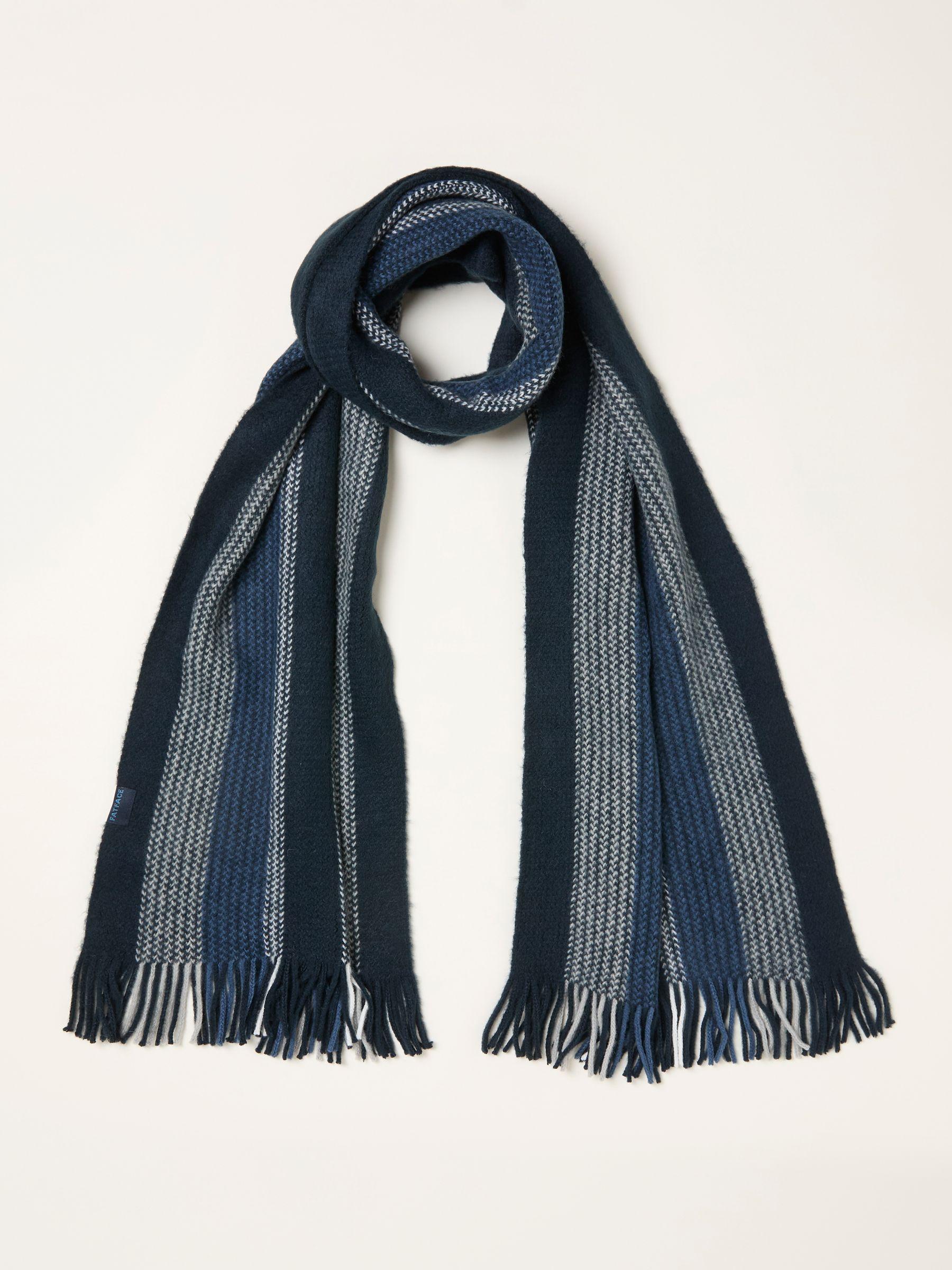 Chris Navy Textured Scarf by FAT FACE