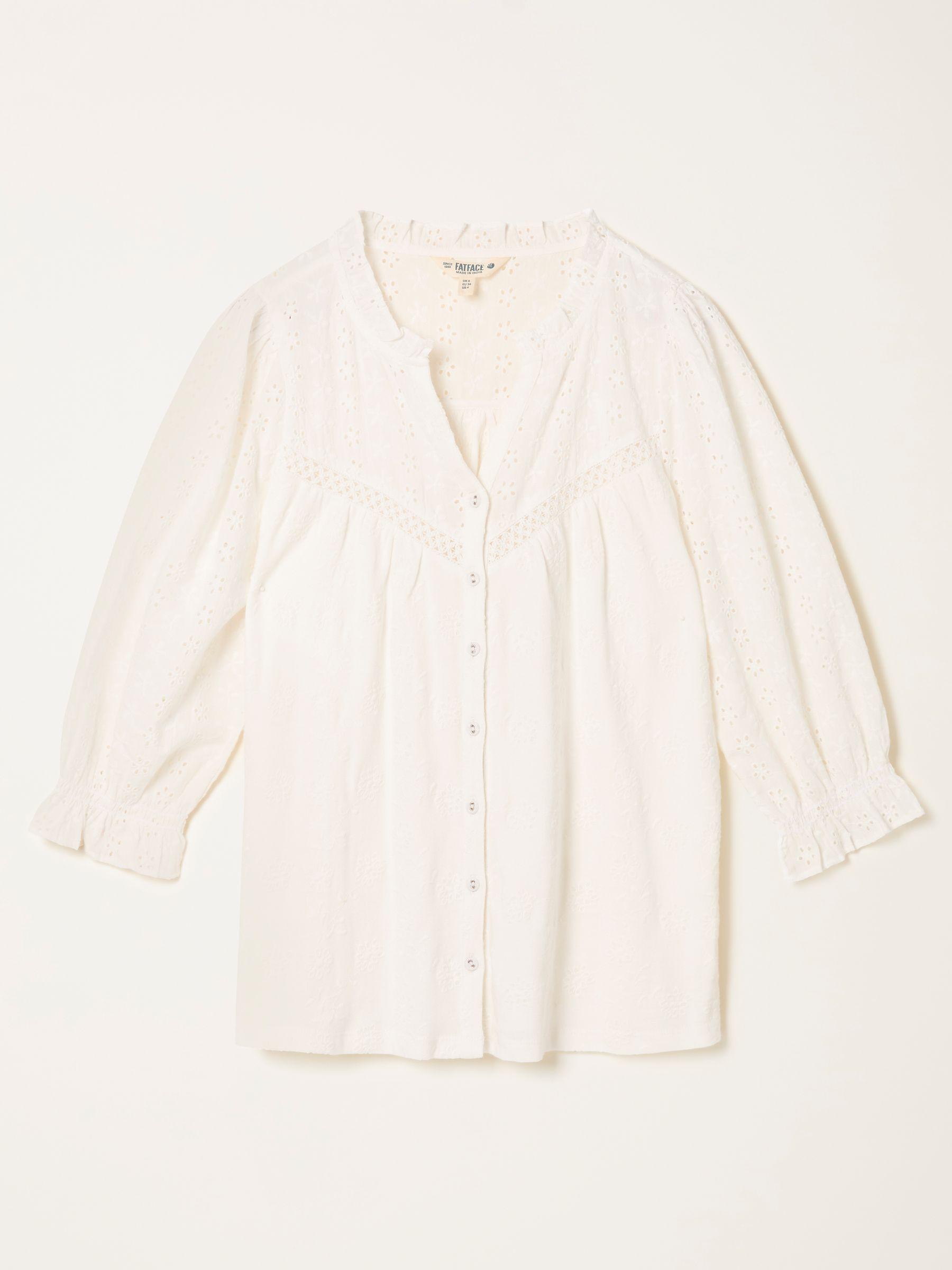 Claire Ivory Broderie Top by FAT FACE