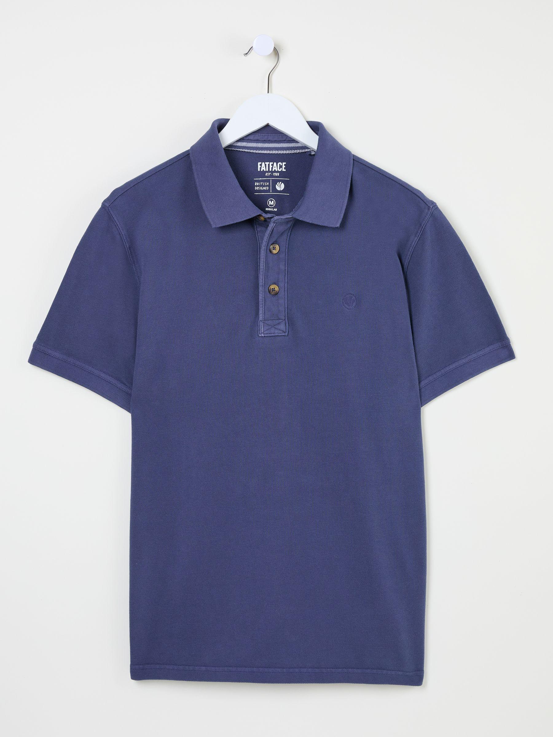 Cobalt Blue Short Sleeve Pique Polo Shirt by FAT FACE