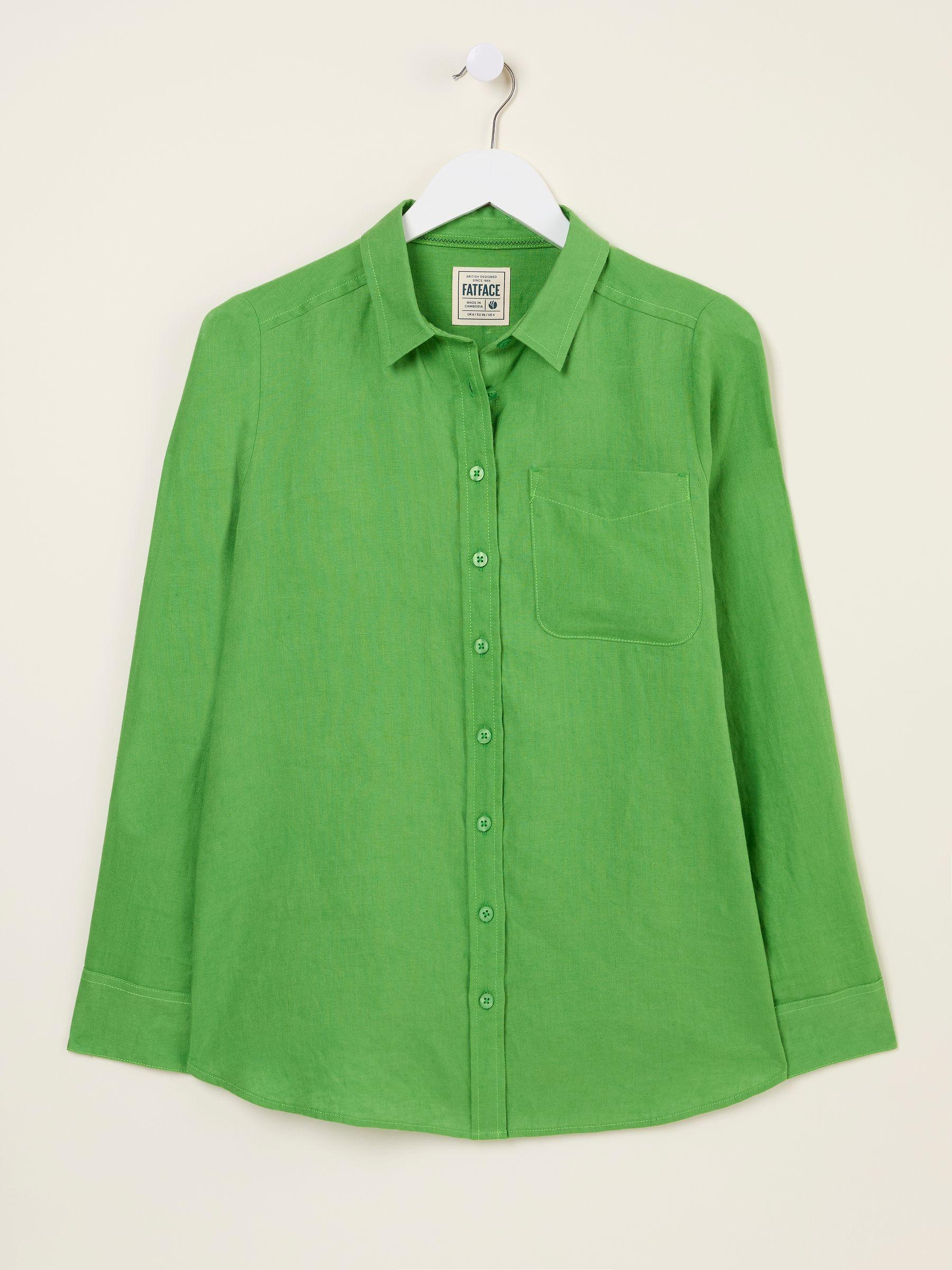 Coral Pink Olivia Linen Shirt by FAT FACE