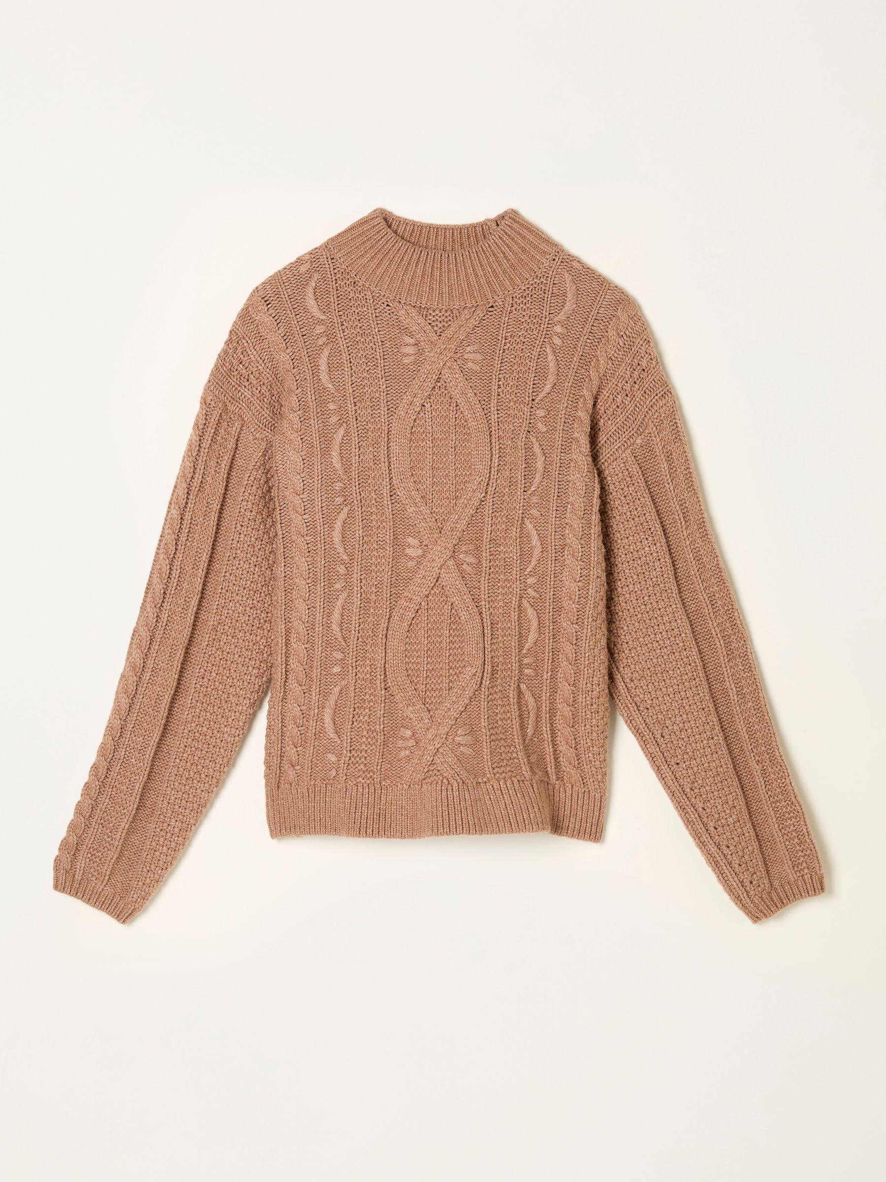 Dark Natural Archive Textile Knitted Cable Jumper by FAT FACE